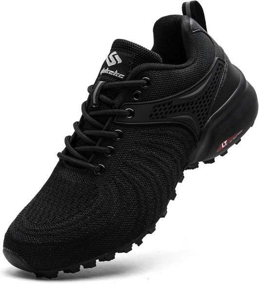 Men's Trail Running Shoes Lightweight Breathable Walking Hiking Sneakers Outdoor Athletic Tennis Cross Training Shoes