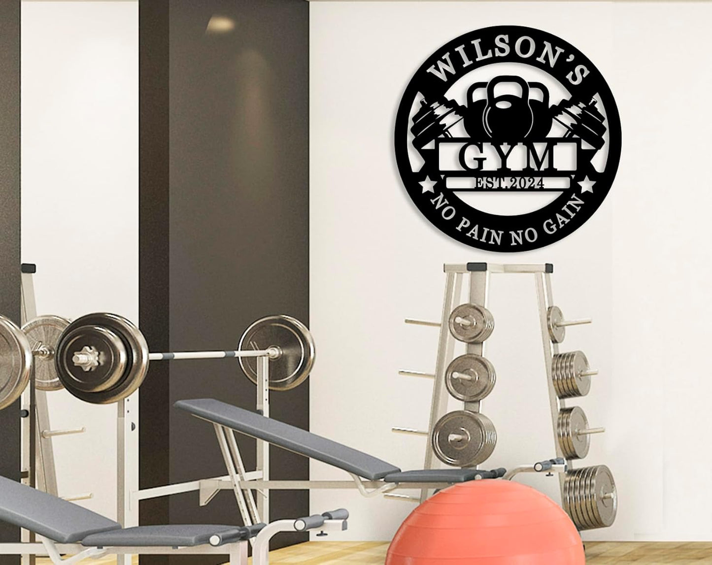 Personalized Motivational Gym Wall Art, Custom Monogram Decor, Vintage Metal Sign for Home Gym, Room Decor