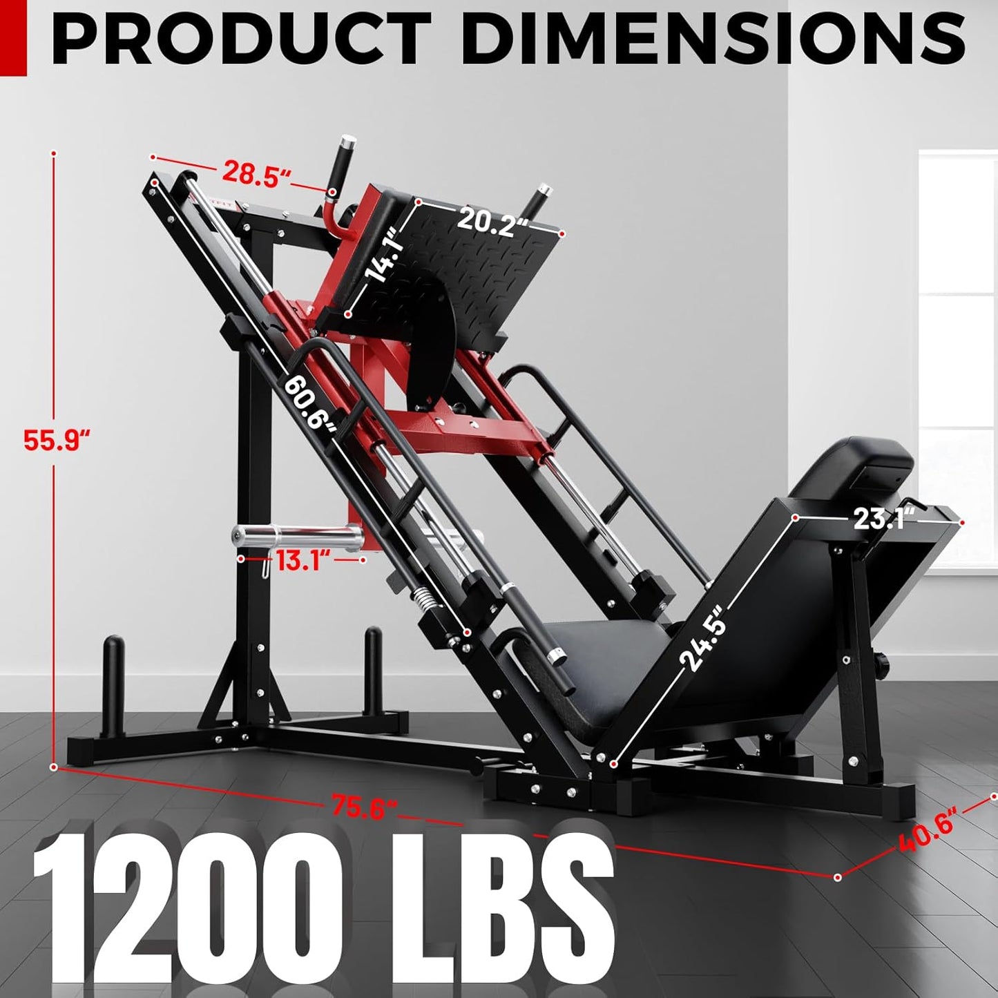 RitFit Leg Press Hack Squat Machine, Professional Adjustable Leg Press Machine for Home Gym with Linear Bearing, Specialty Hack Squat Machine for Full Lower Body Workout with Weight Storage Posts