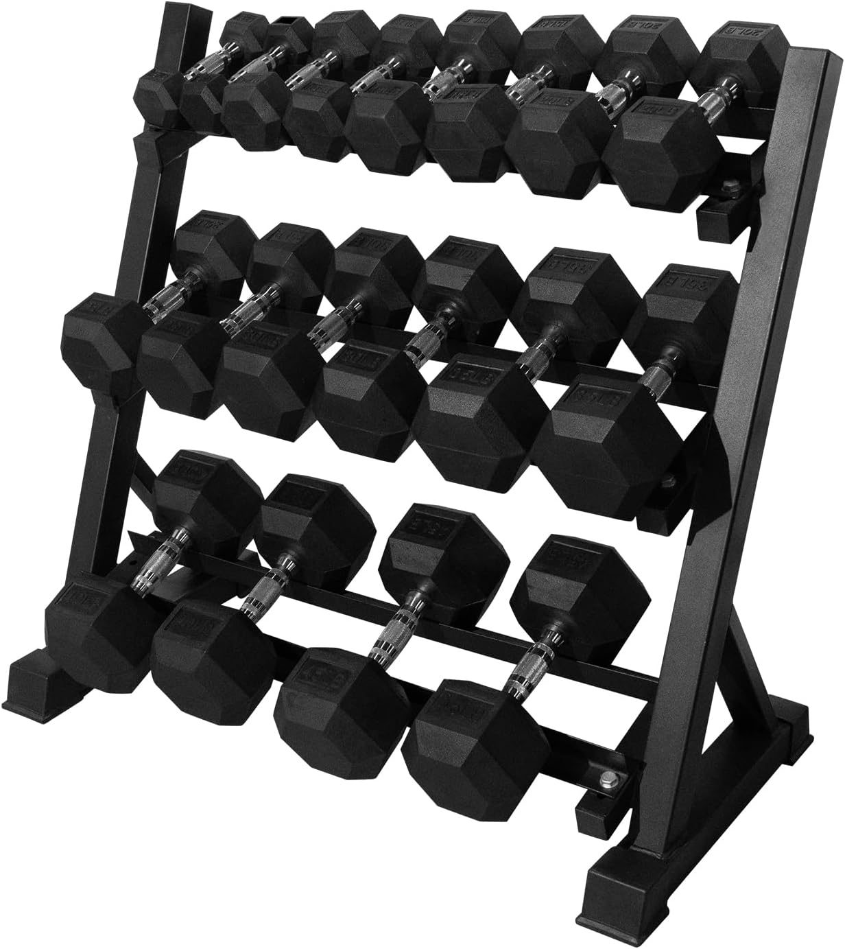 RITFIT 300/350/450/650/180/200/210 LB Rubber Hex Dumbbells Set with Optional Dumbbell Rack, Multi Weight Set to Choose, Ideal for Home Gym and Fitness