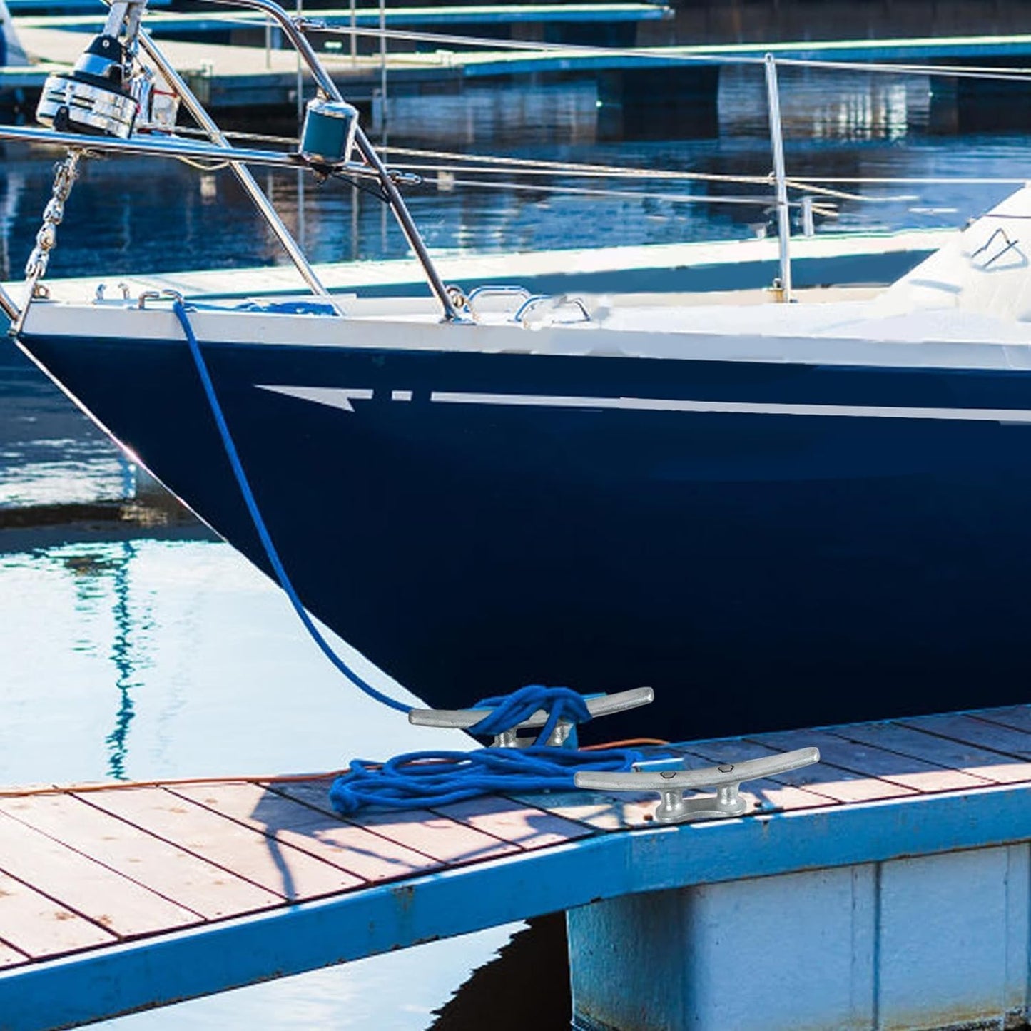 6/8/10/12/14 inch Dock Cleats With Bolts,Hot Dipped Galvanized Cast Iron Boat Cleats,Rope Cleat Boat Dock Cleats for Boat Docks,Decks,Piers for Tying up Boats,Marine Decor(1,2,4,5,6,8,10,12 Pack)