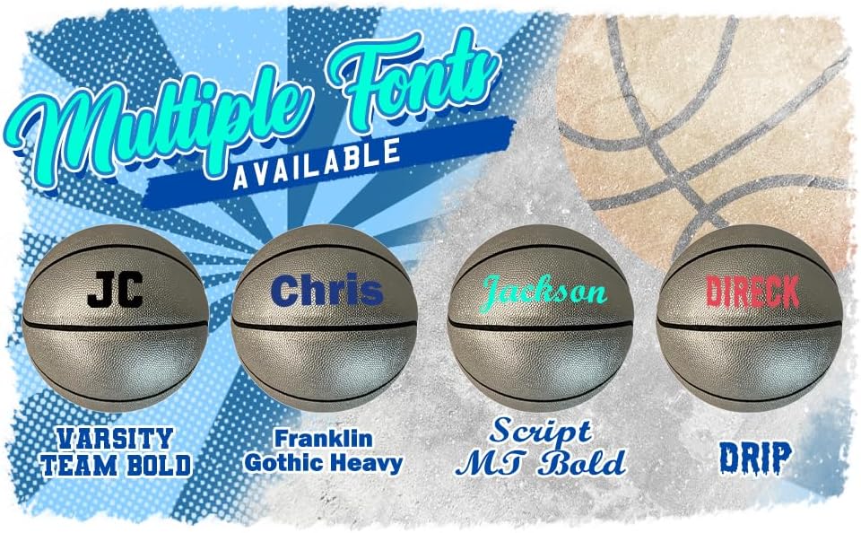 HAMMET Personalized Basketball – Customized Basketball with Your Name or Text – Multiple Colors, Fonts & Designs Available – Durable for Indoor and Outdoor - Ideal Gift for Son, Daughter, Boy or Girl