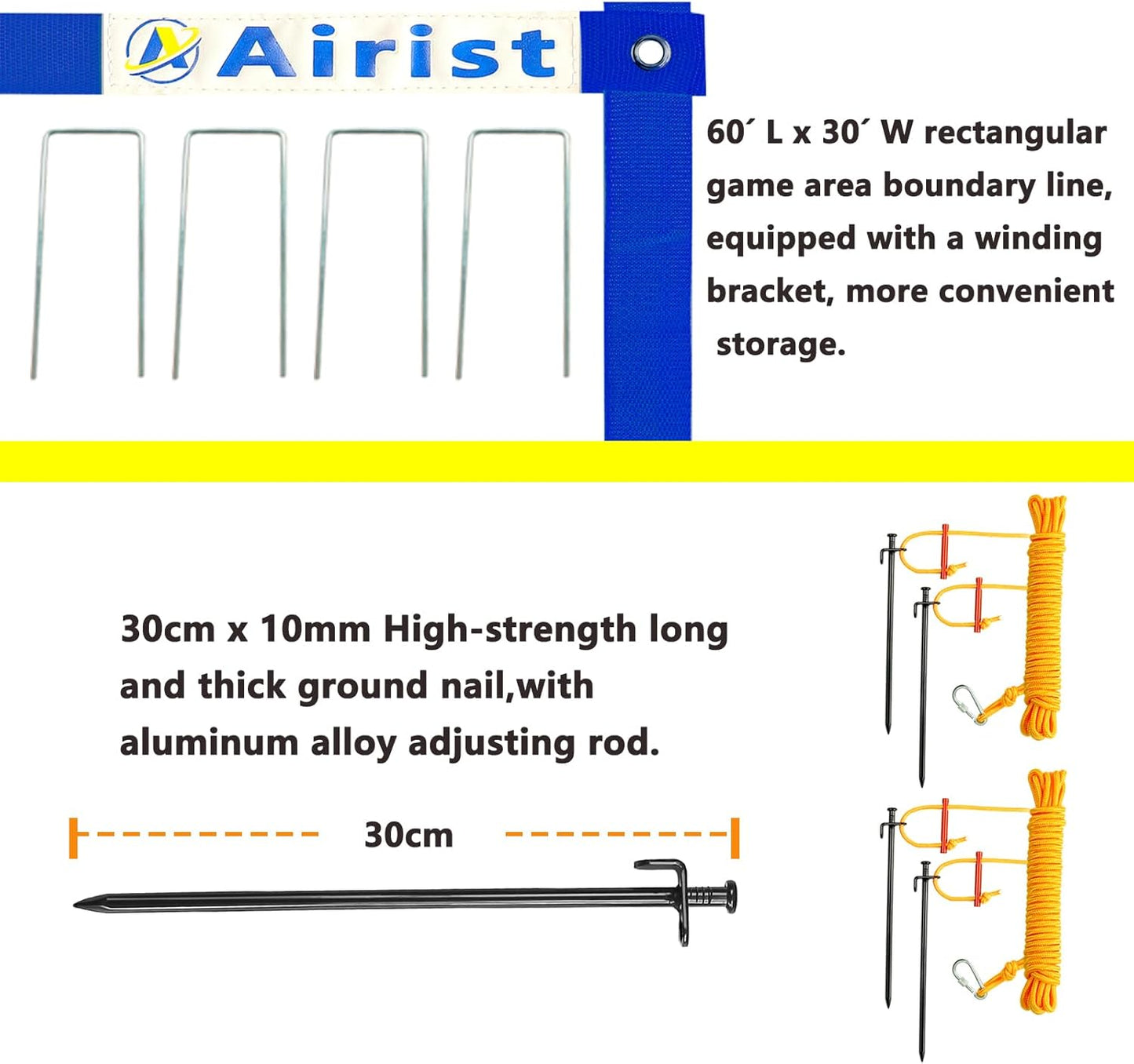 Heavy Duty Volleyball Net Outdoor with Steel Anti-Sag System, Adjustable Aluminum Poles, Professional Volleyball Nets Set for Backyard and Beach, Volleyball and Carrying Bag