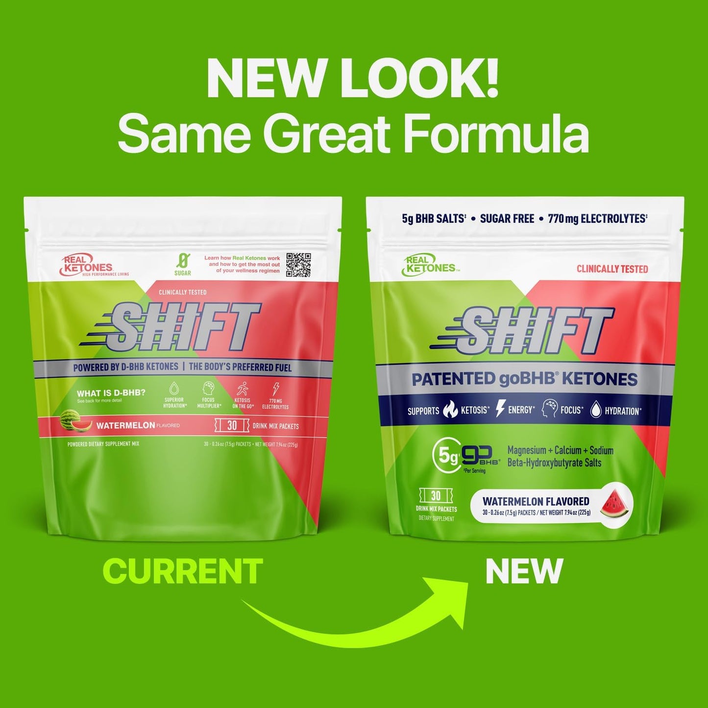 Real Ketones BHB Exogenous Ketones Drink Mix Packets Keto Electrolytes Powder Packets No Sugar with 4 Main Fasting Electrolytes Plus Hydrating Patented Keto BHB - 30 Count Watermelon