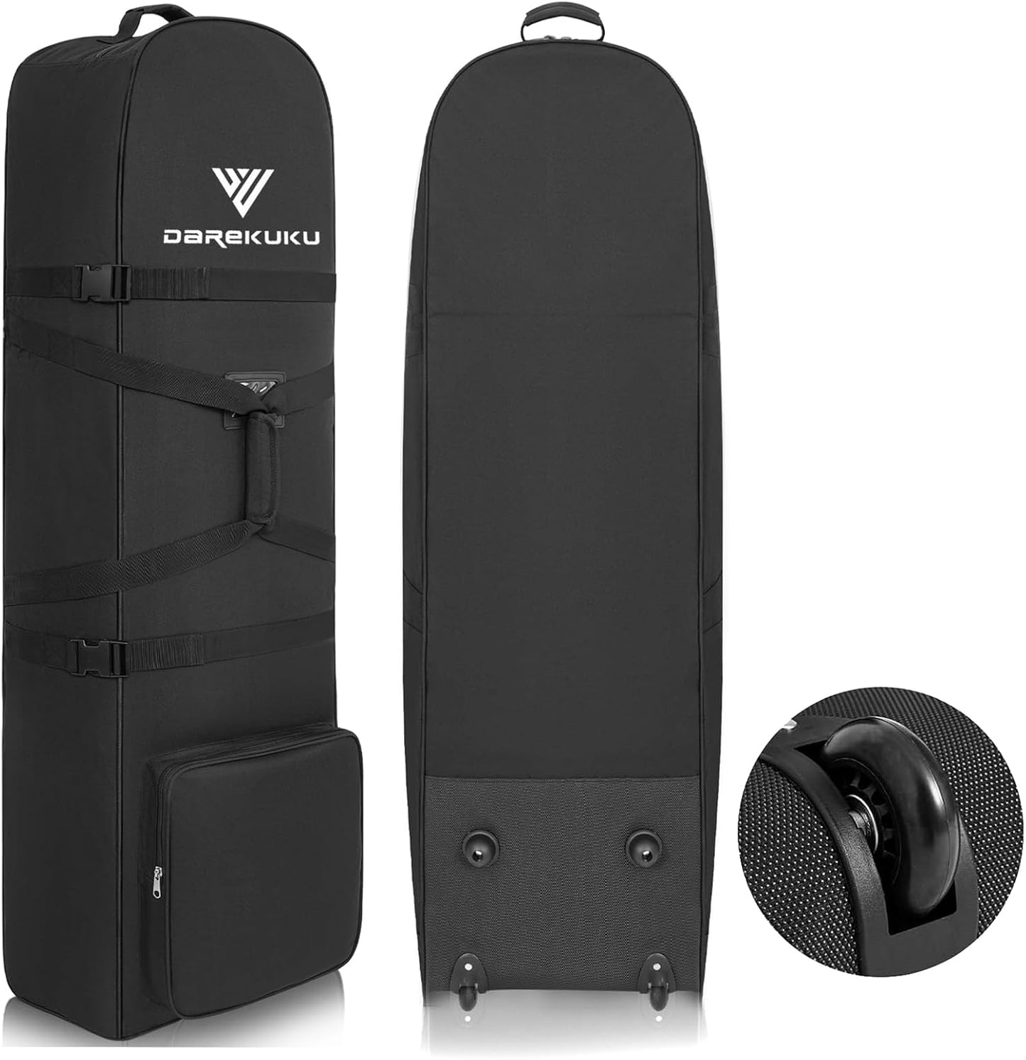 Golf Travel Bags for Airlines with Adjustable Support Rod and Detachable Shoulder Straps, Soft Foldable Golf Club Travel Covers, 900D Heavy Duty Oxford