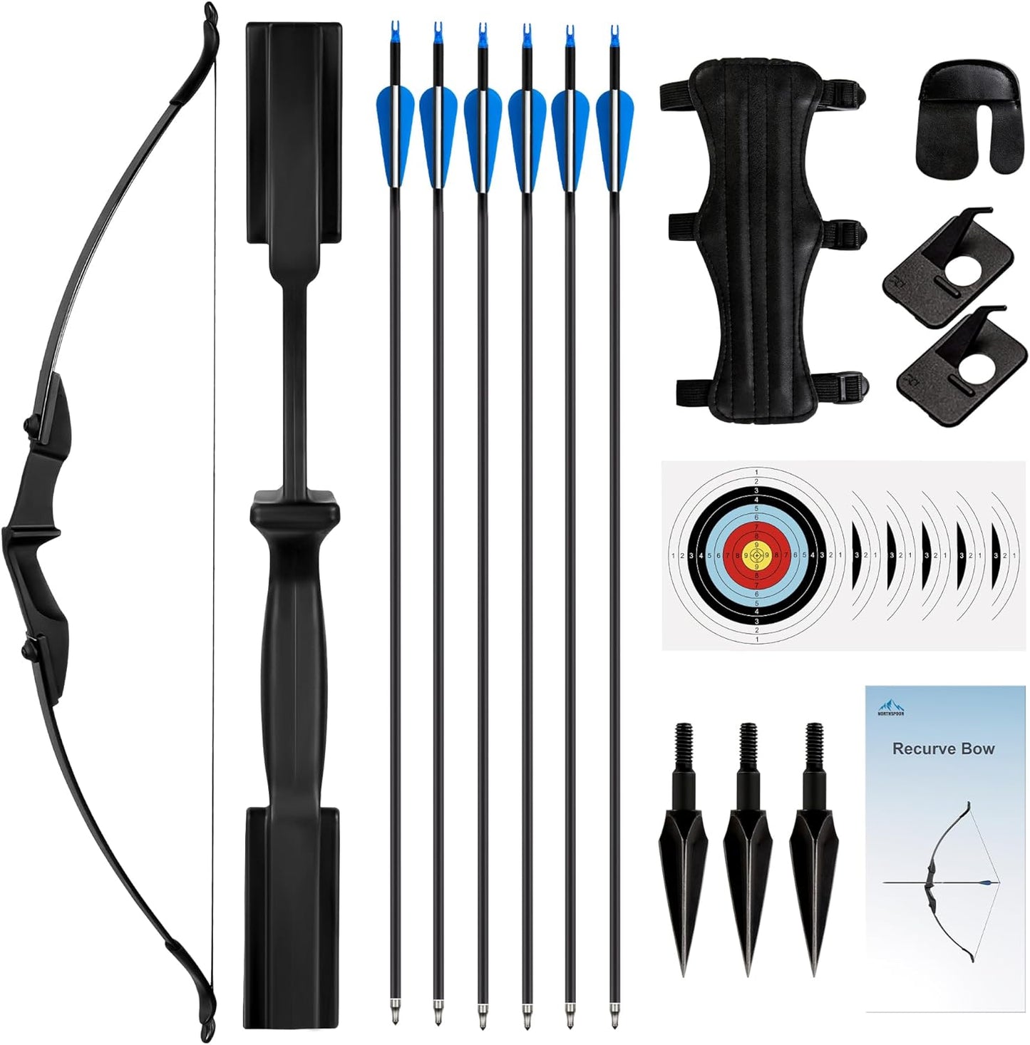 Recurve Bow and Arrow Set，Takedown Recurve Bows Archery for Adults Left and Right Hands 40lbs Archery Set