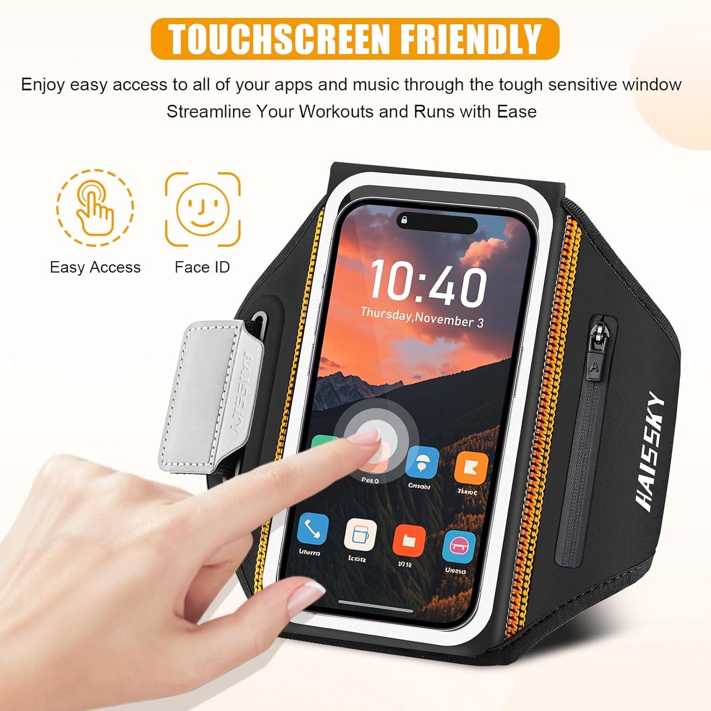 Running Armband for iPhone 15/14/13 Pro/Plus & Galaxy S20/S10, 3D Design Cell Phone Armband with Earphone Pouch Card Slot & Key Pockets, Water Resistant Sports Phone Holder Up to 6.9" Devices
