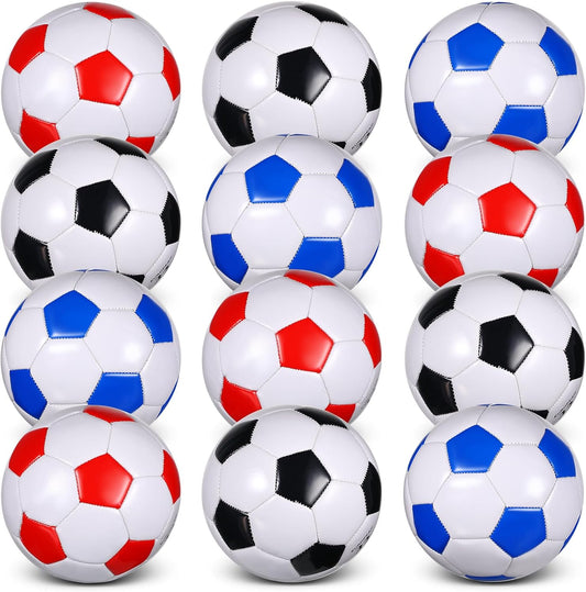 Libima 12 Pcs Soccer Balls with Pump Official Size 3/4/5 Soccer Ball Bulk for Child Adult School Sport Training Practice Christmas Operation