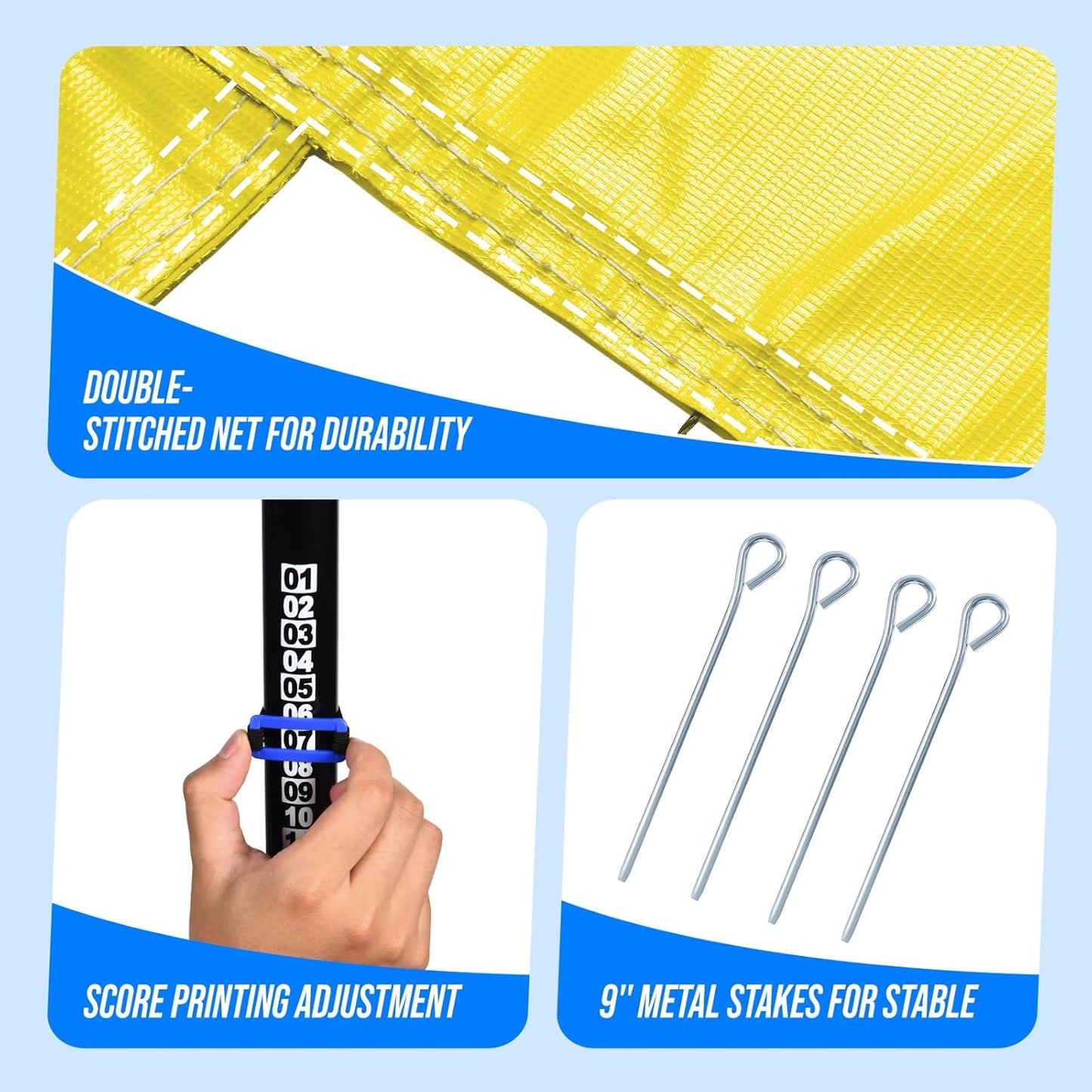 Outdoor Portable Volleyball Net Set System for Backyard - Quick & Easy Setup Adjustable Height Poles, PU Volleyball, Pump and Carrying Bag