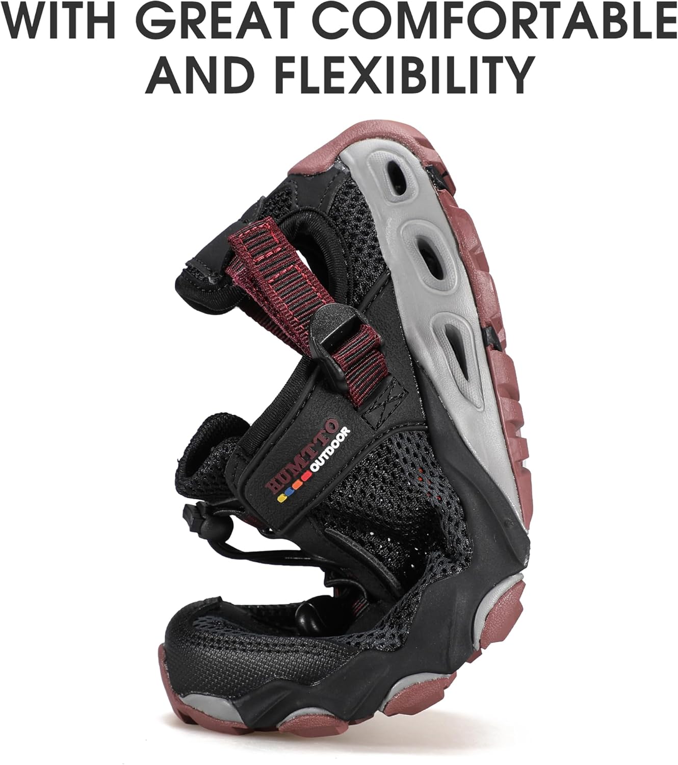 HUMTTO Women's Amphibious Water Shoes - Closed Toe Hiking Sandals Summer Outdoor Water Sandal Non-Slip River Shoes Quick Drying Aqua Shoe