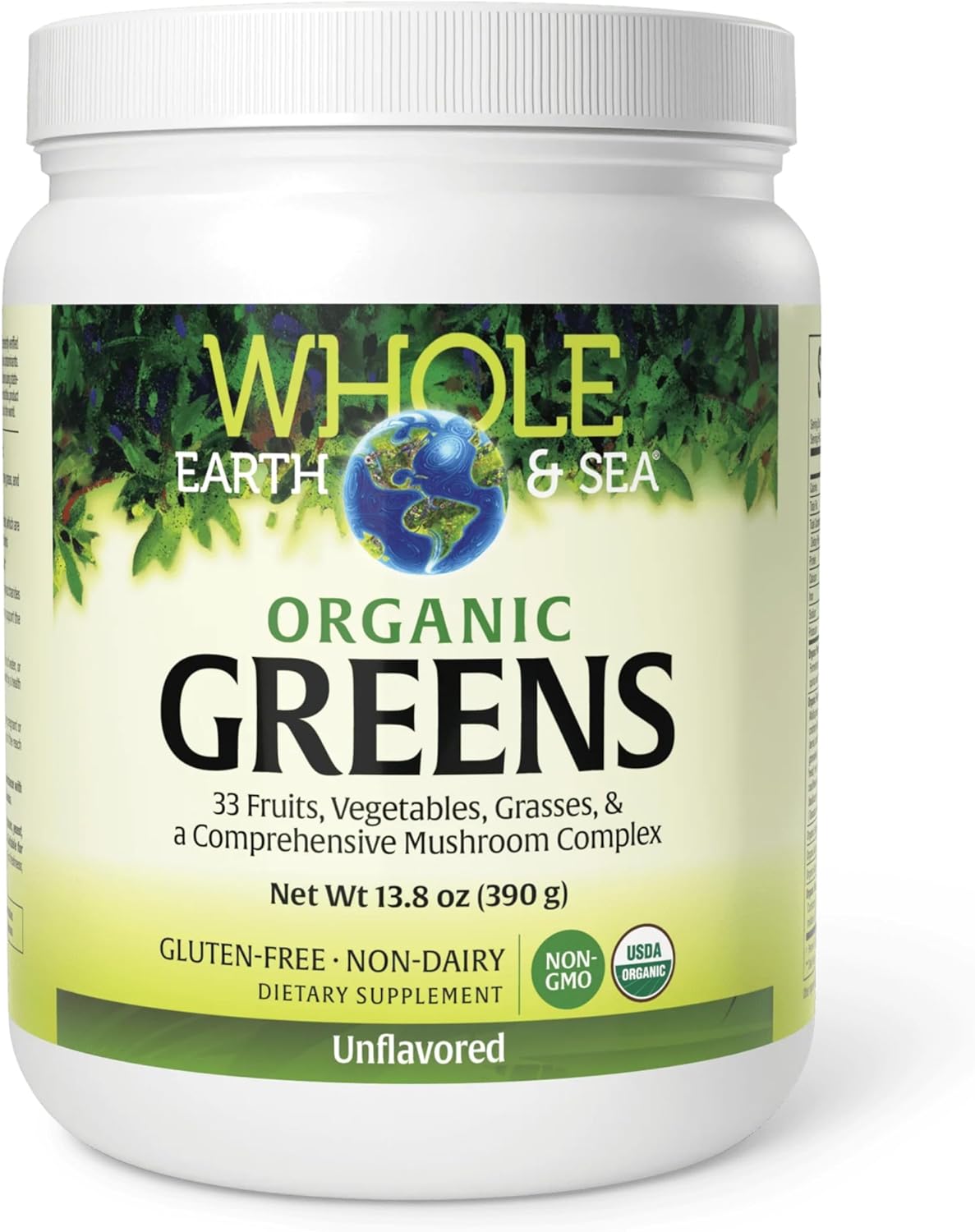 Whole Earth & Sea from Natural Factors, Organic Fermented Greens, Vegan Whole Food Supplement, Unflavored, 13.8 Oz