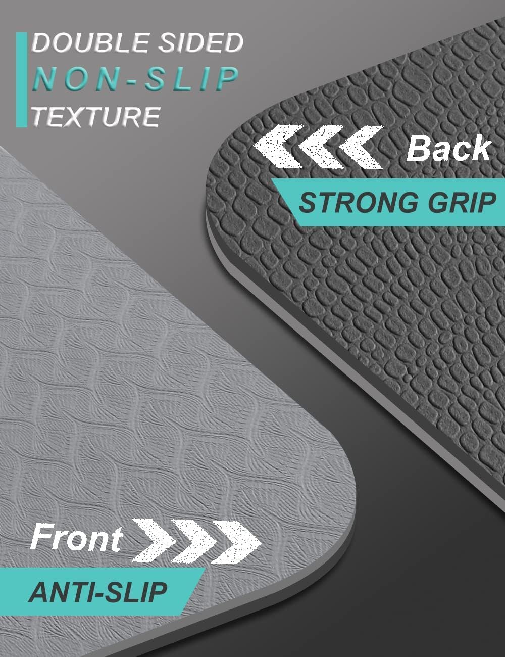 Yoga Mat Double-Sided Non Slip, 72'' x 32'' x 7mm - Extra Wide & Thick Yoga Mat for Women Men Kids, Professional TPE Yoga Mats for Home Workout, Yoga, Pilates and Floor Exercise, with Carrier Strap