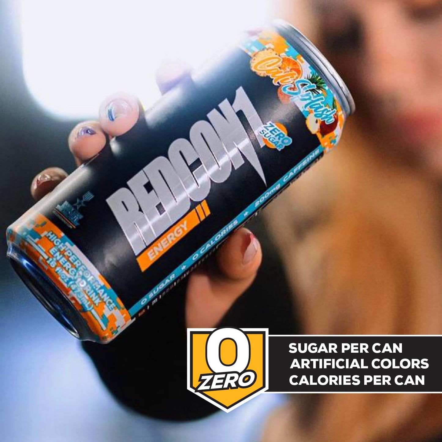 REDCON1 Energy High Performance Drink, Cali Splash - Zero Sugar Energy Drink with Alpha GPC Nootropic - 200mg of Natural Caffeine from Green Coffee Beans - Vitamin B6, B12 & B5 to Boost Mood (12 ct)