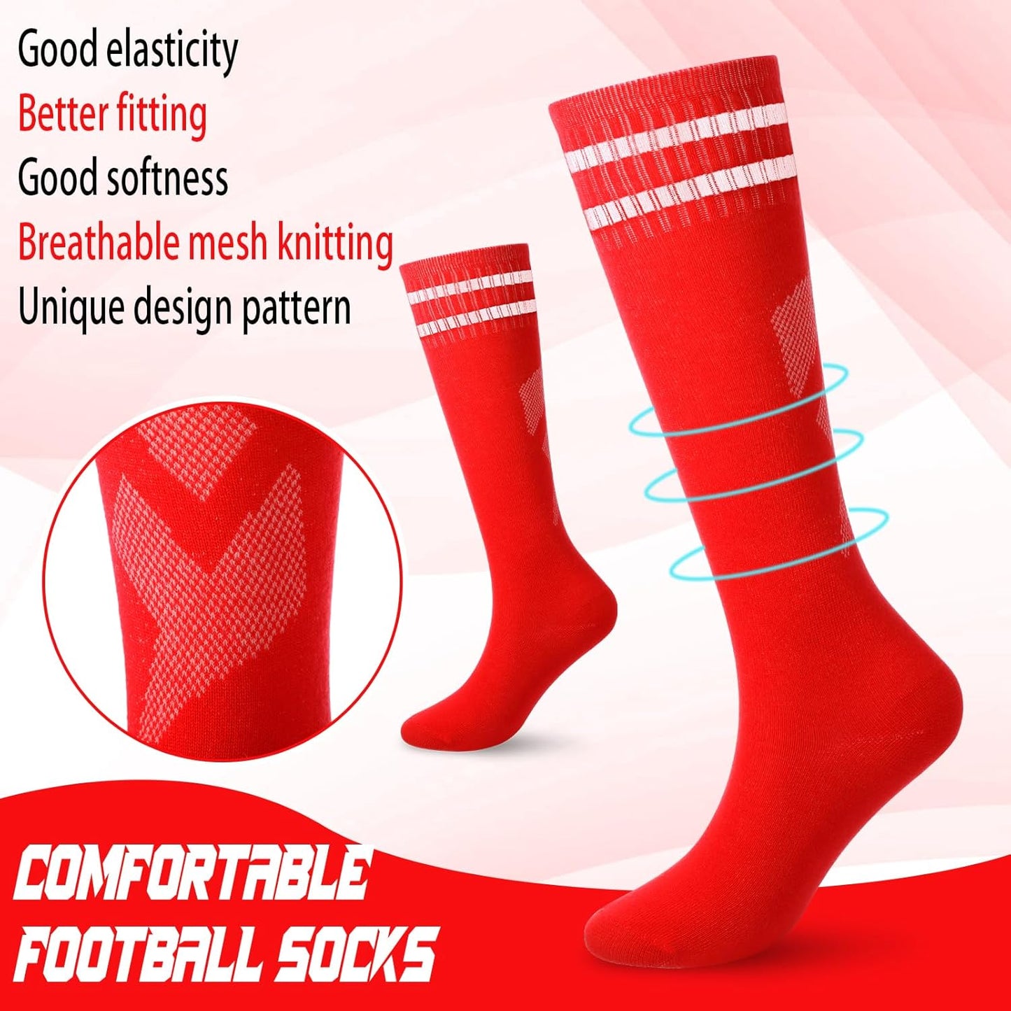 Soccer Shin Guards and Socks Kids Youth Lightweight Soccer Pads Defender with Ankle Protection Ski Shin Guards Football Equipment for Age 4-14 Toddler Boys Girls Teens