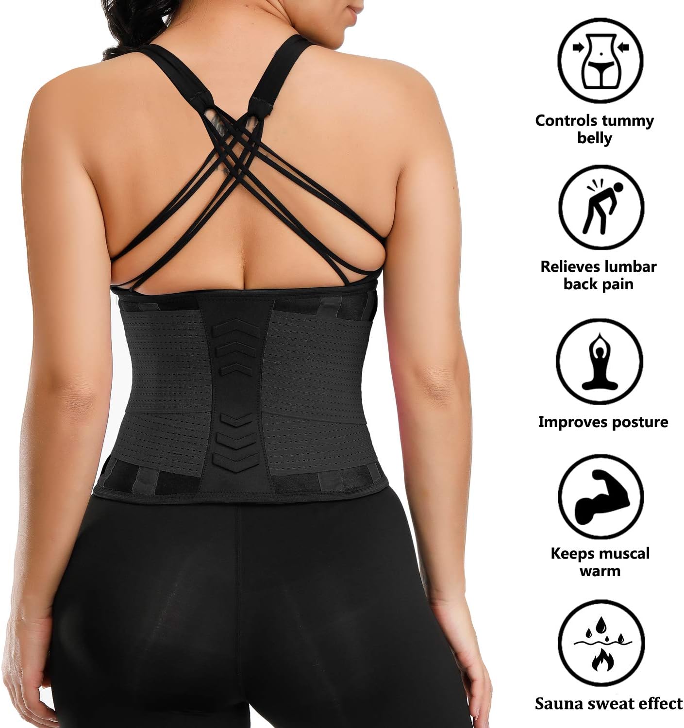 VENUZOR Waist Trainer Belt for Women - Waist Cincher Trimmer - Slimming Body Shaper Belt - Sport Girdle Belt (UP Graded)