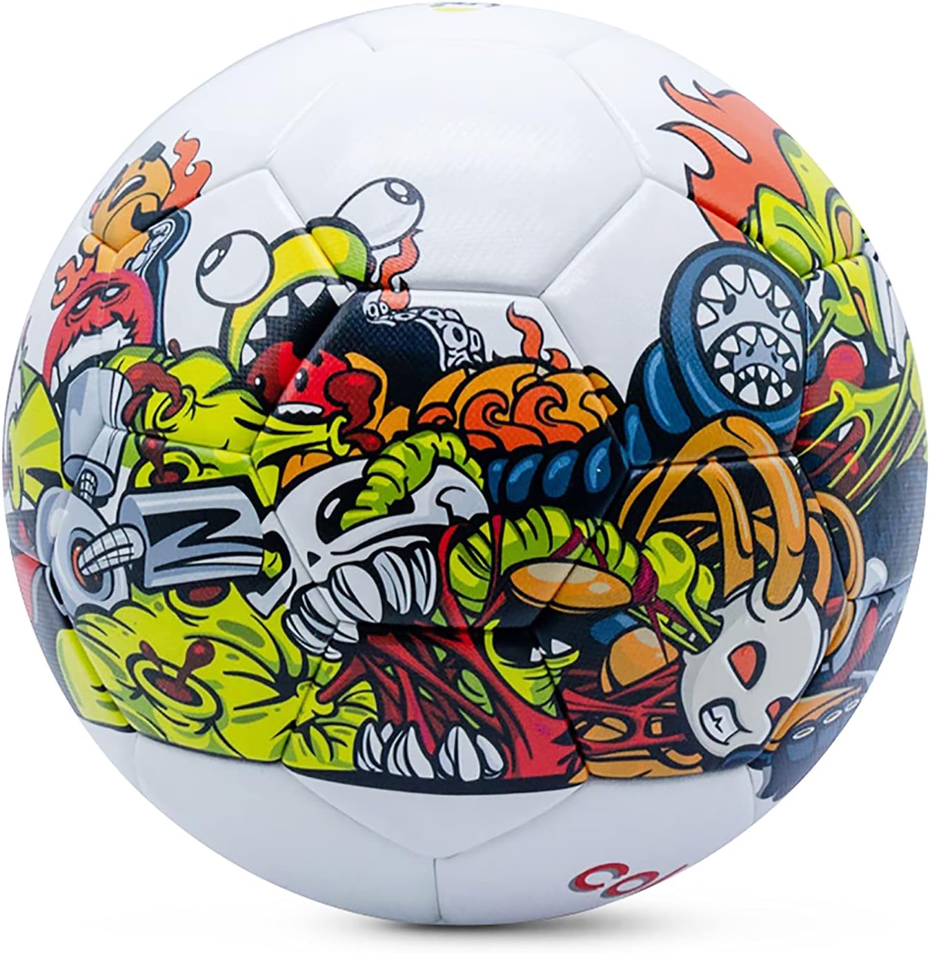 SHOKE Soccer Ball Size 5 Graffiti Cartoon Surface 32 Panels Slip Resistant Recreation Practice Soccer Ball, Outdoor & Indoor Cartoon Soccer Balls for Youth Girl and Adult
