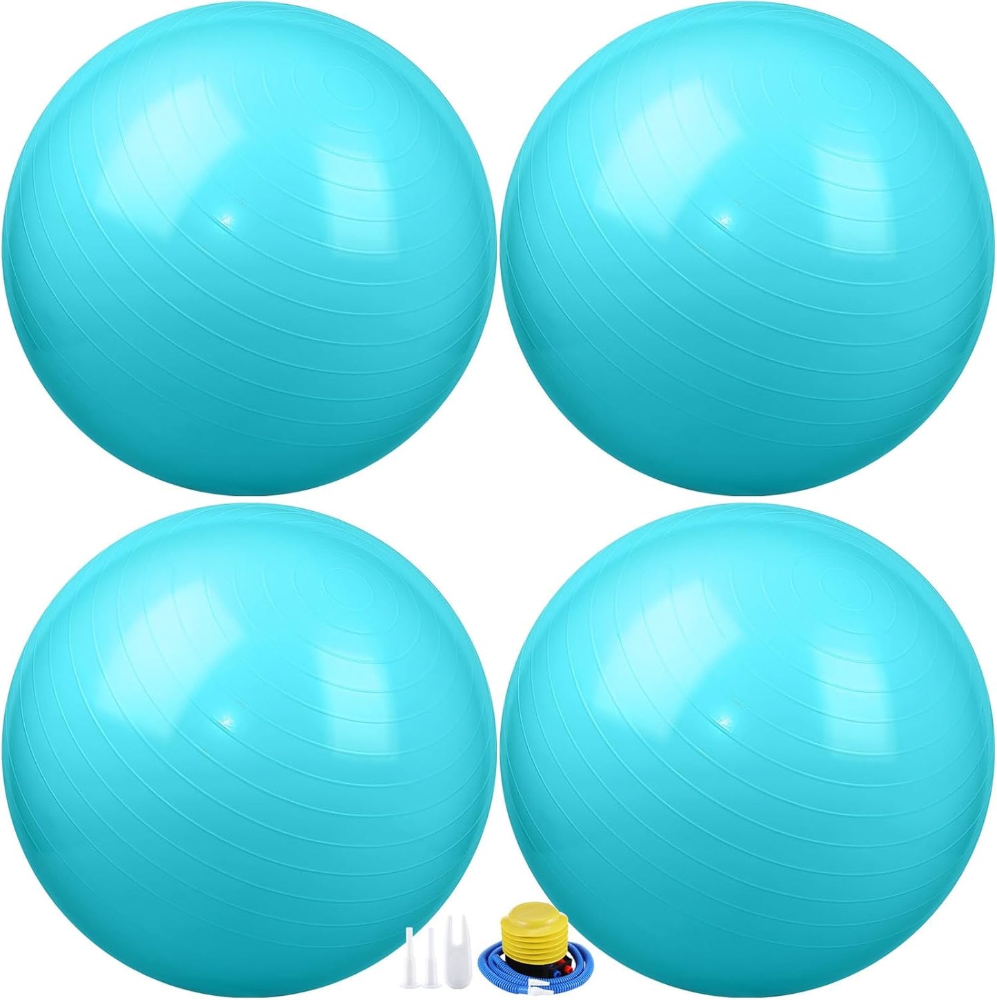 Leyndo 4 Pcs 26 Inch Yoga Exercise Ball Pilates Pregnancy Birthing Fitness Ball with Quick Pump Anti Burst for Improved Posture, Balance, Yoga, Pilates, Training