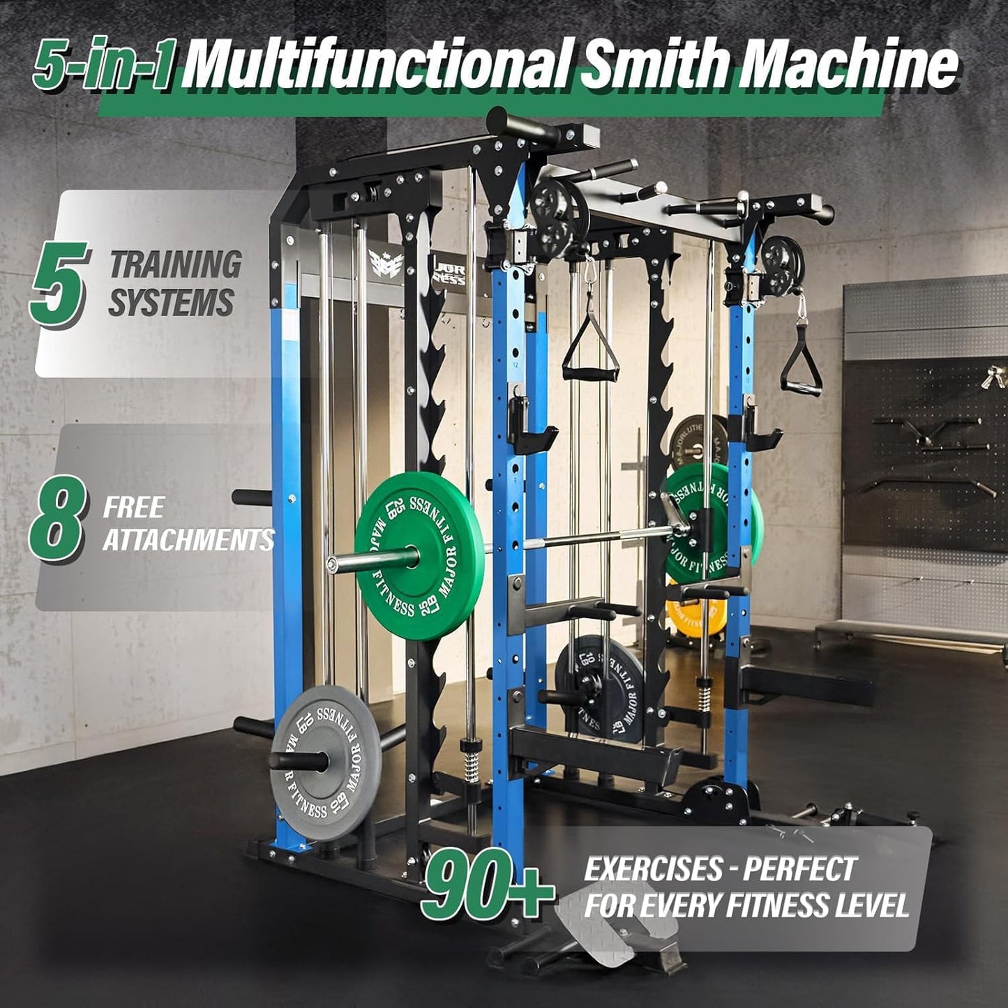 B52 Machine Home Gym with Power Rack, Cable Crossover, Dual Pulley System, Landmine, and Multi-Grip Pull-Up Bar – Heavy-Duty Fitness Equipment for Strength Training and Full-Body Workouts