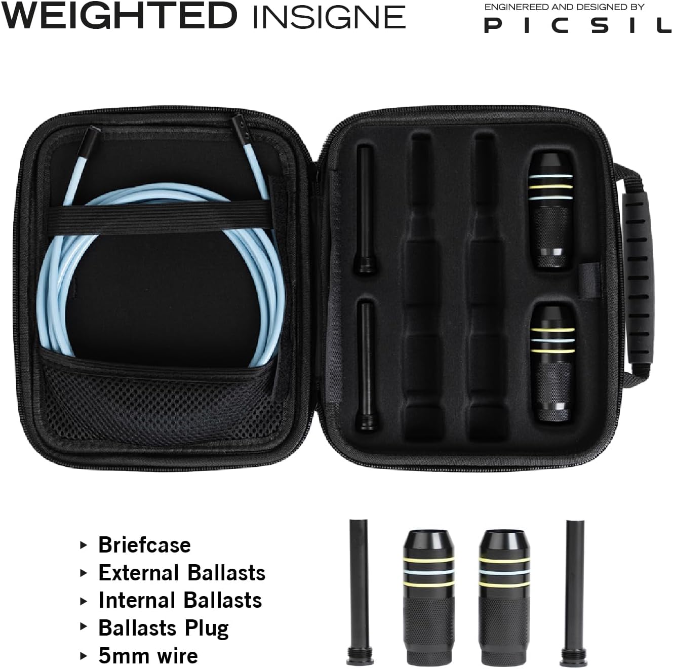 Picsil Insigne Jump Rope, Versatile Speed Rope in 3 Modalities, Fast, Weighted or Crossover Jump Rope, Adaptable to Any Type of Training From Speed to Strength Work