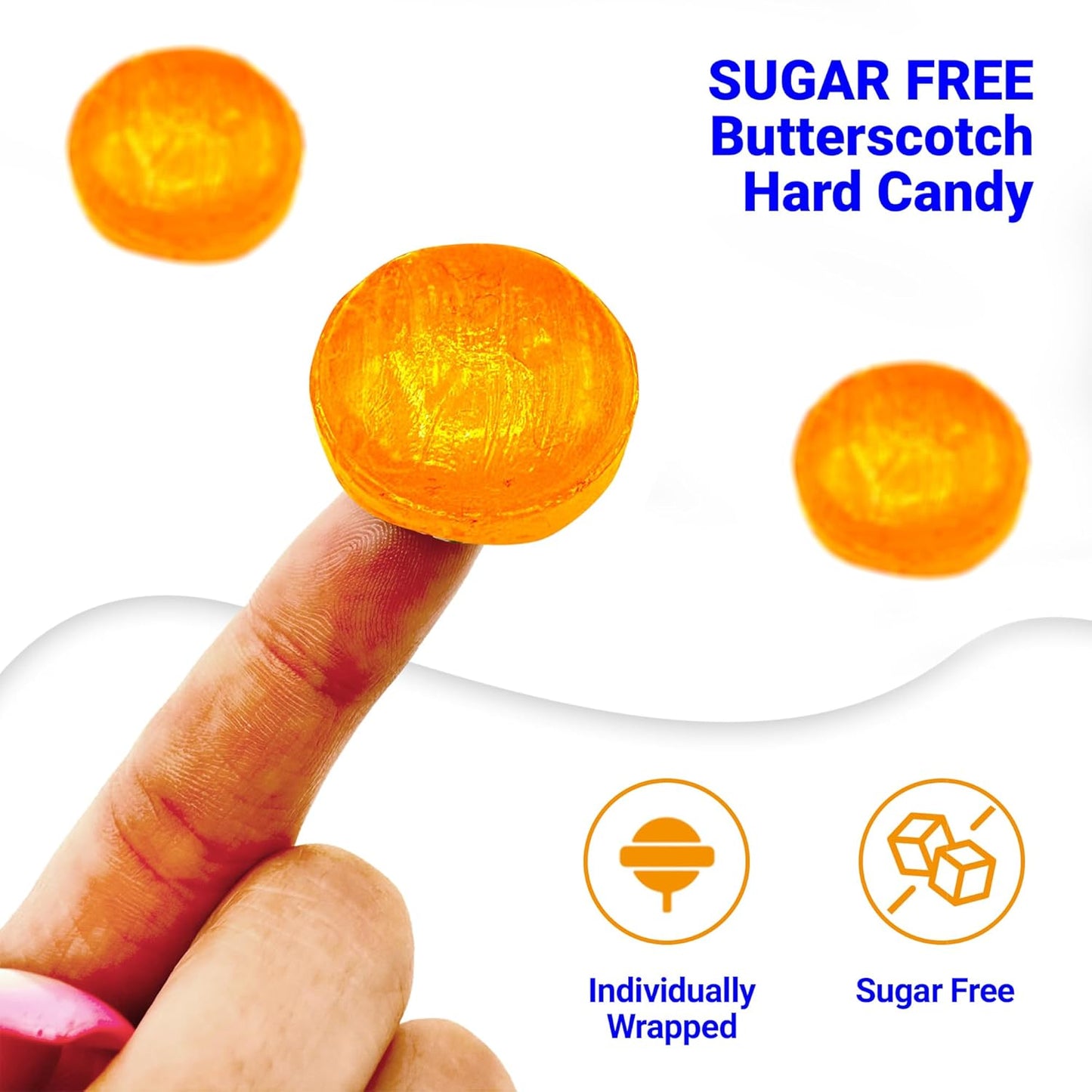 Sugar Free Butterscotch Hard Candy Arcor - 2LB Bag (About 150 Pieces) Of Individually Wrapped Sugar Free Butterscotch Buttons, Butter Scotch Bulk Candy