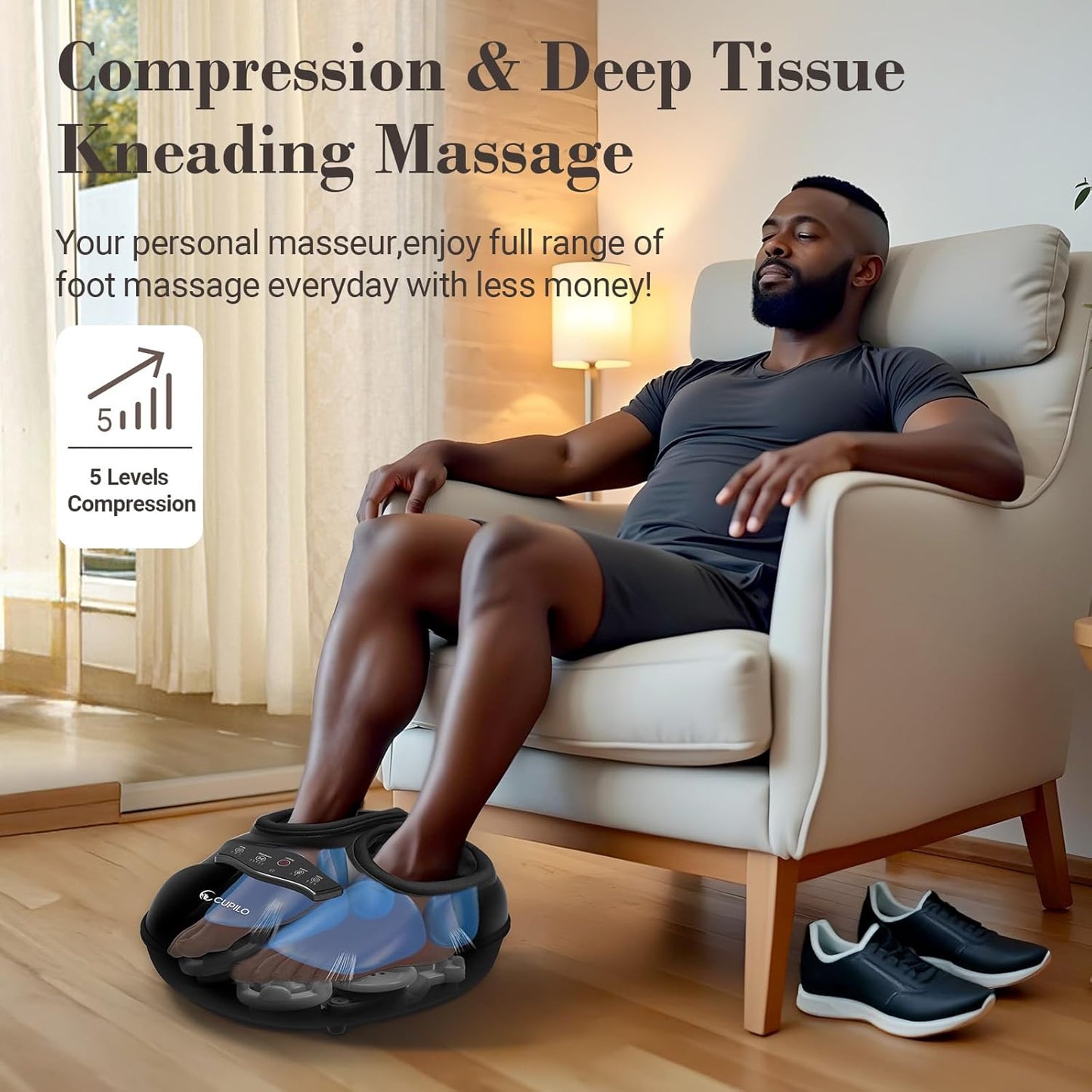 FSA Foot Massager with Heat and Remote - HSA Eligible, Feet Massager for Plantar Fasciitis & Neuropathy, Shiatsu Deep Kneading for Foot Pain Relief, Gifts for Mom Dad, Fits Up to Size 13