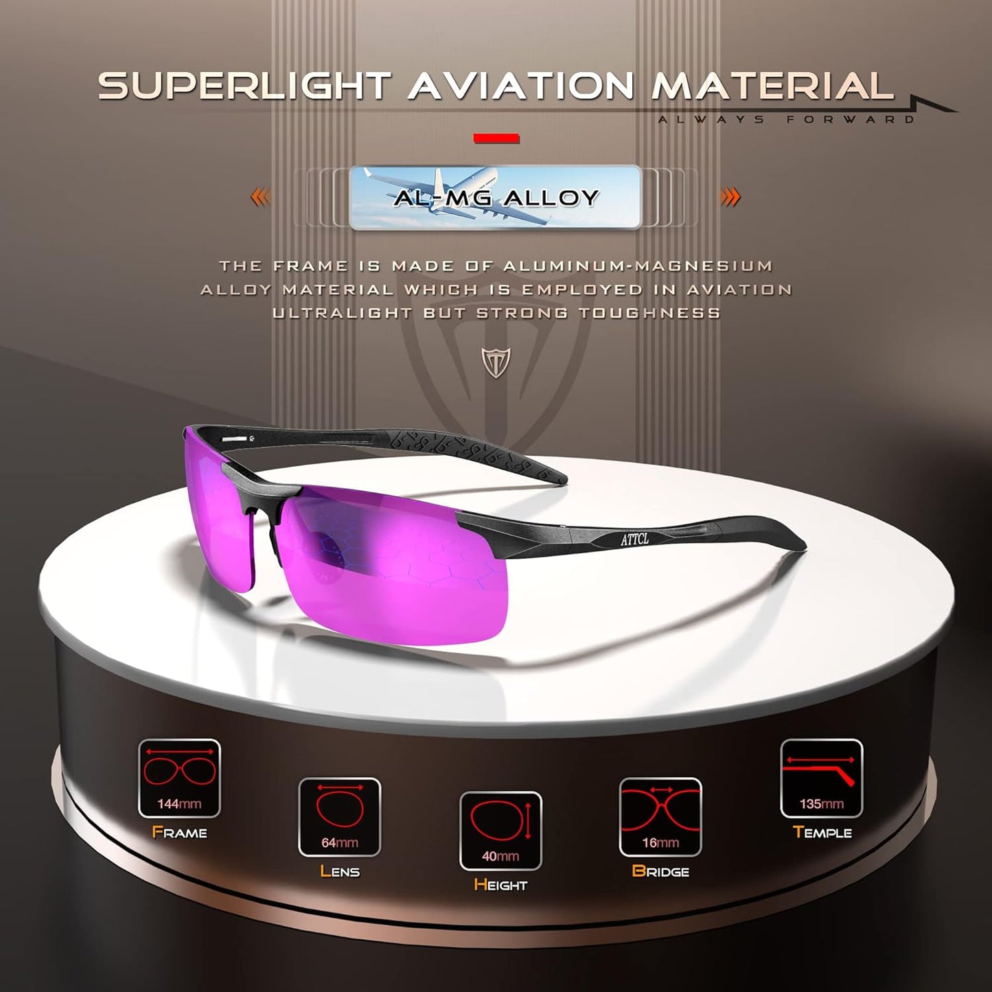 ATTCL Men's Sports Polarized Sunglasses Men for Driving running Fishing Golf - UV Protection Sun glasses Metal Frame