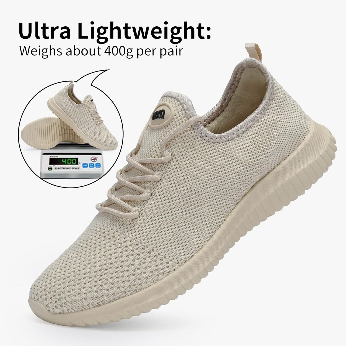 WXQ Men's Running Shoes Comfortable Lightweight Breathable Walking Shoes Mesh Workout Casual Sports Shoes