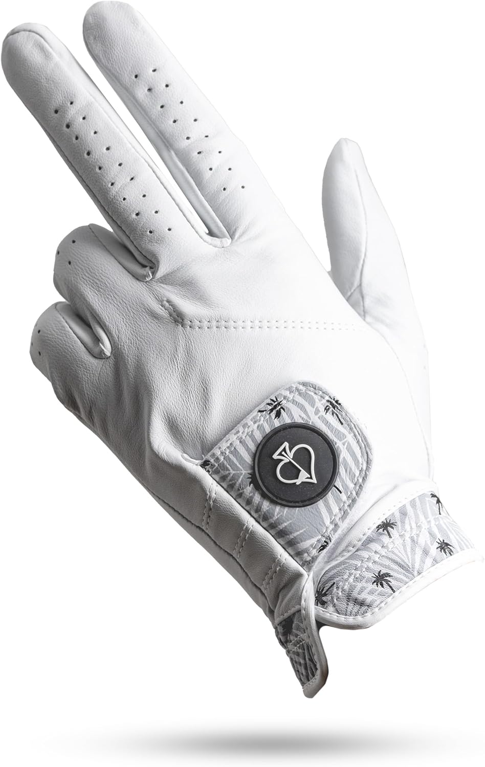 Pins & Aces - Palm Sunday Golf Glove Design - Premium AAA Cabretta Leather, Long-Lasting Durable Tour Glove for Men or Women - Premium Leather Golf Glove Left & Right Hand
