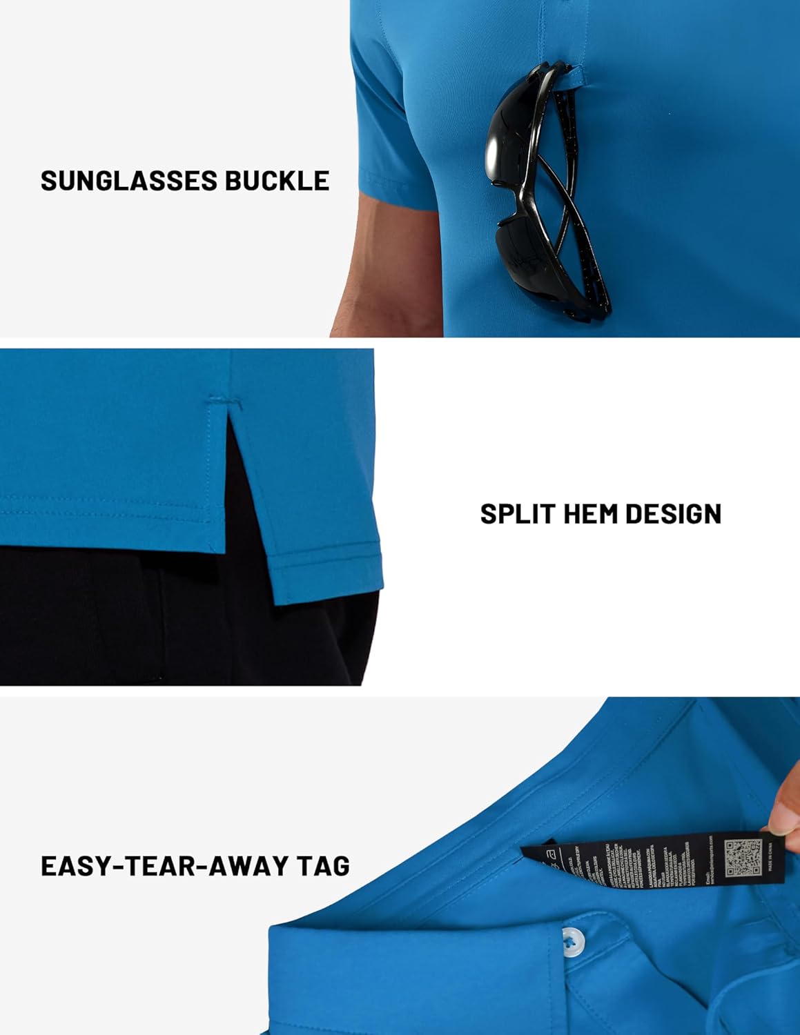 MIER Polo Shirts for Men Short Sleeve Dry Fit Performance Golf Tennis Active Collared Shirts, UPF 50+ Sun Protection