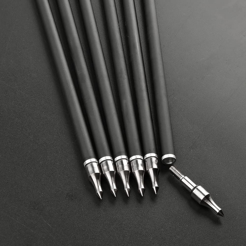 ZSHJGJR 30 Inch Archery Carbon Arrows Hunting Arrows with 4” Turkey Feather Target Practice Arrows Spine 500 for Compound & Recurve &Traditional Bow 6/12pcs