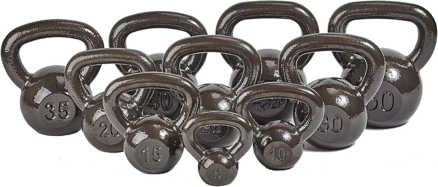 Cast Iron Kettlebell Weights for Home Gym, Heavy Duty Strength Training, Workout Equipment for HIIT, Functional Fitness