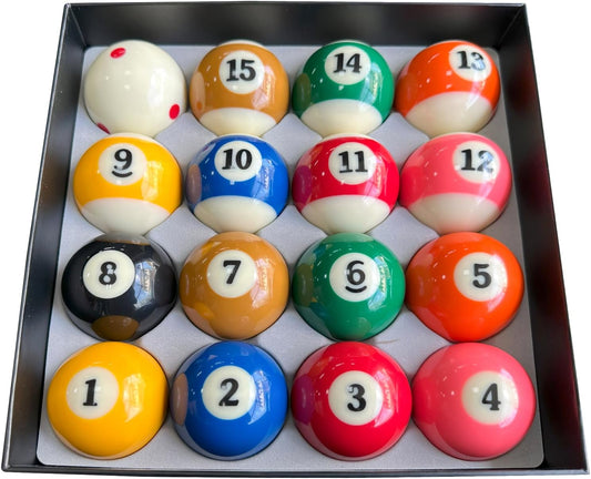 Billiard Balls Set 2-1/4" Regulation Size Pool Table Balls for Replacement (16 Resin Balls)