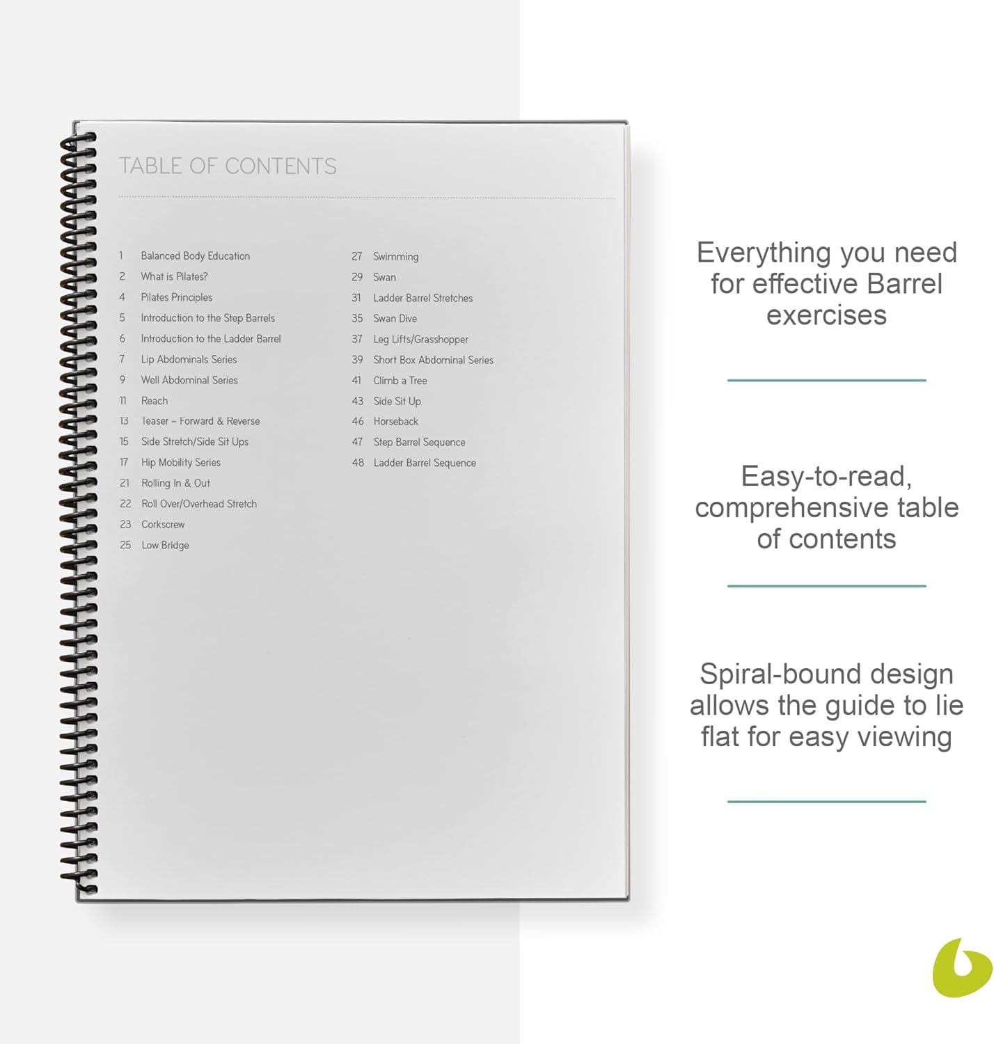 Balanced Body Barrels Guide, Pilates Barrels Guide for Workout Equipment, for Home Gym or Studio Use