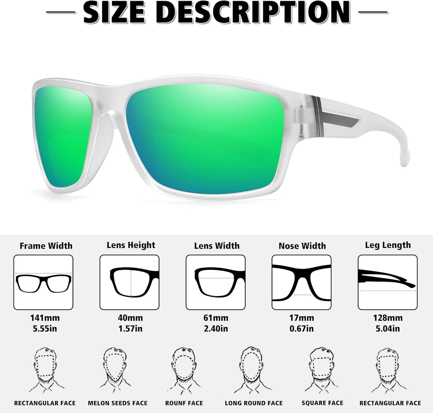 STORYCOAST Polarized Sports Sunglasses for Men Women Unbreakable Frame Cycling Fishing Driving