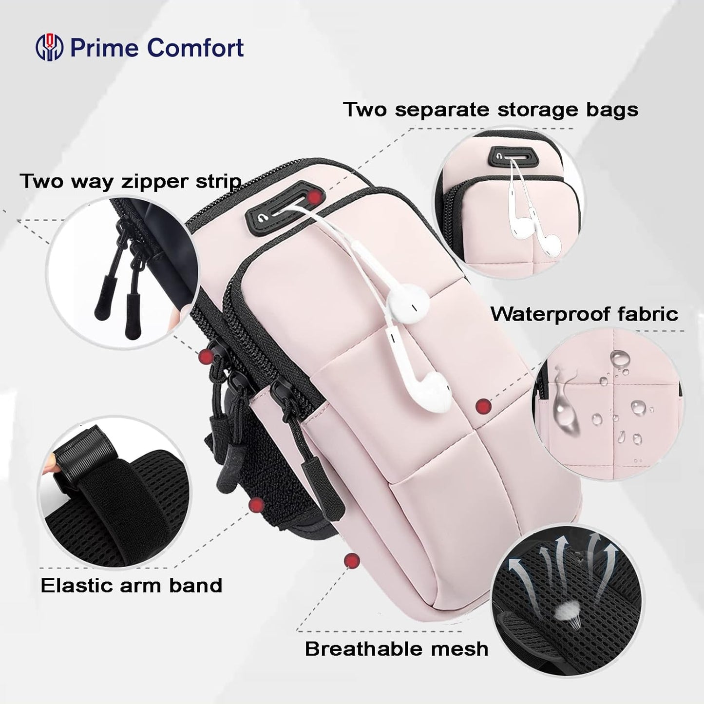 Phone Holder, Arm Bands for Workout, Use for Running, Walking, Hiking & Biking (Pink)