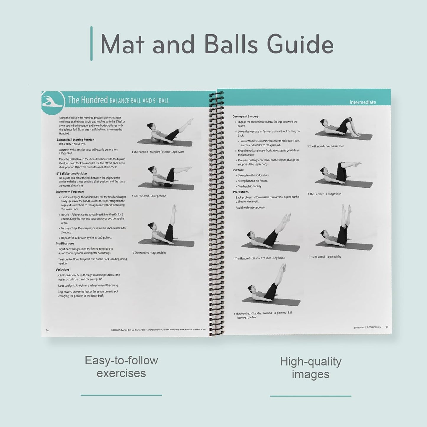 Balanced Body Mat and Ball Guide, Ball and Mat Pilates Guide for Workout Equipment, for Home Gym or Studio Use