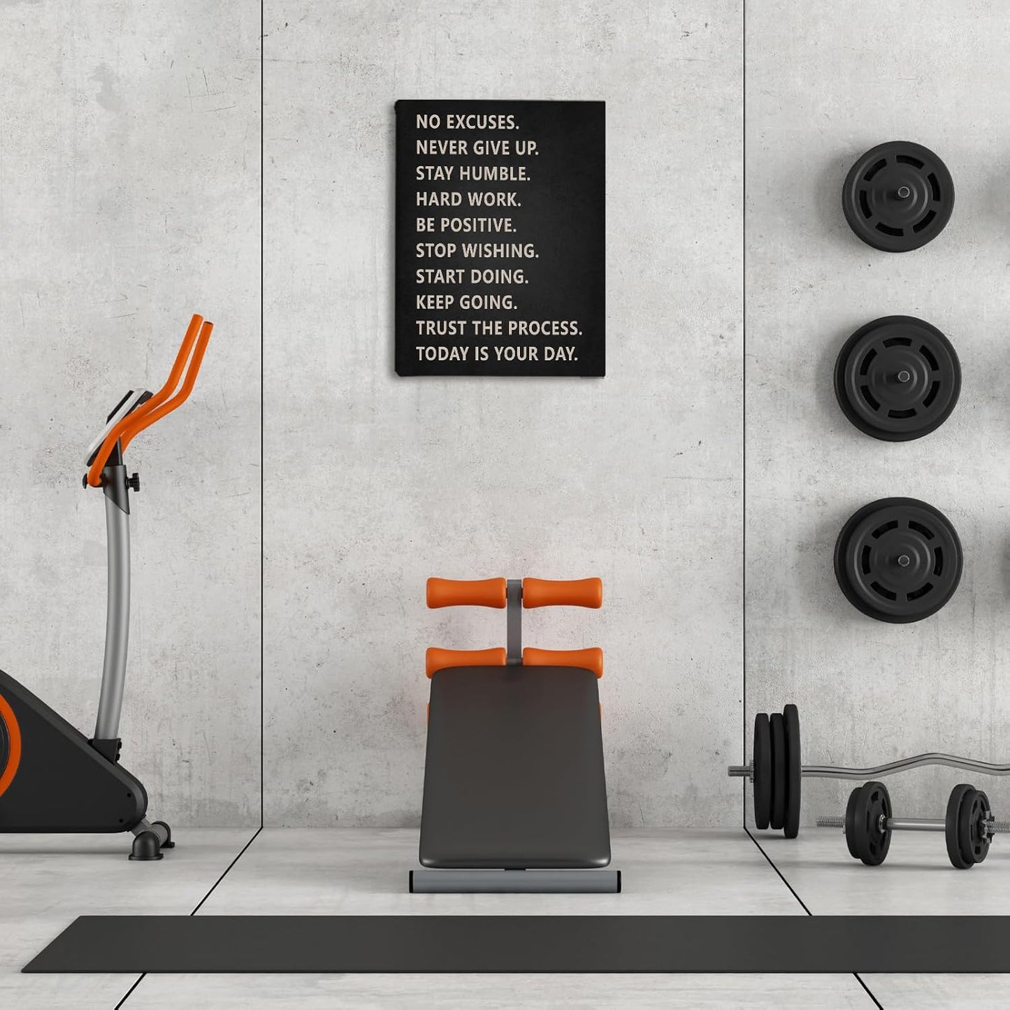 Inspirational Wall Art, Home Gym Decor, Motivational Gym Workout Room Decor, No Excuses Never Give Up, Workout Posters Art Painting Print for Home Gym Exercise Fitness Room Office, 11x14 inch