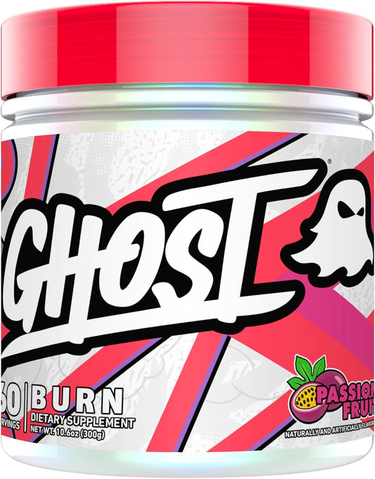 GHOST Burn Weight Management Powder, Passionfruit (60 Servings) - Metabolism & Energy Support Supplement for Men & Women - Natural Caffeine, L-Carnitine & L-Tyrosine - Gluten, Soy & Sugar-Free, Vegan