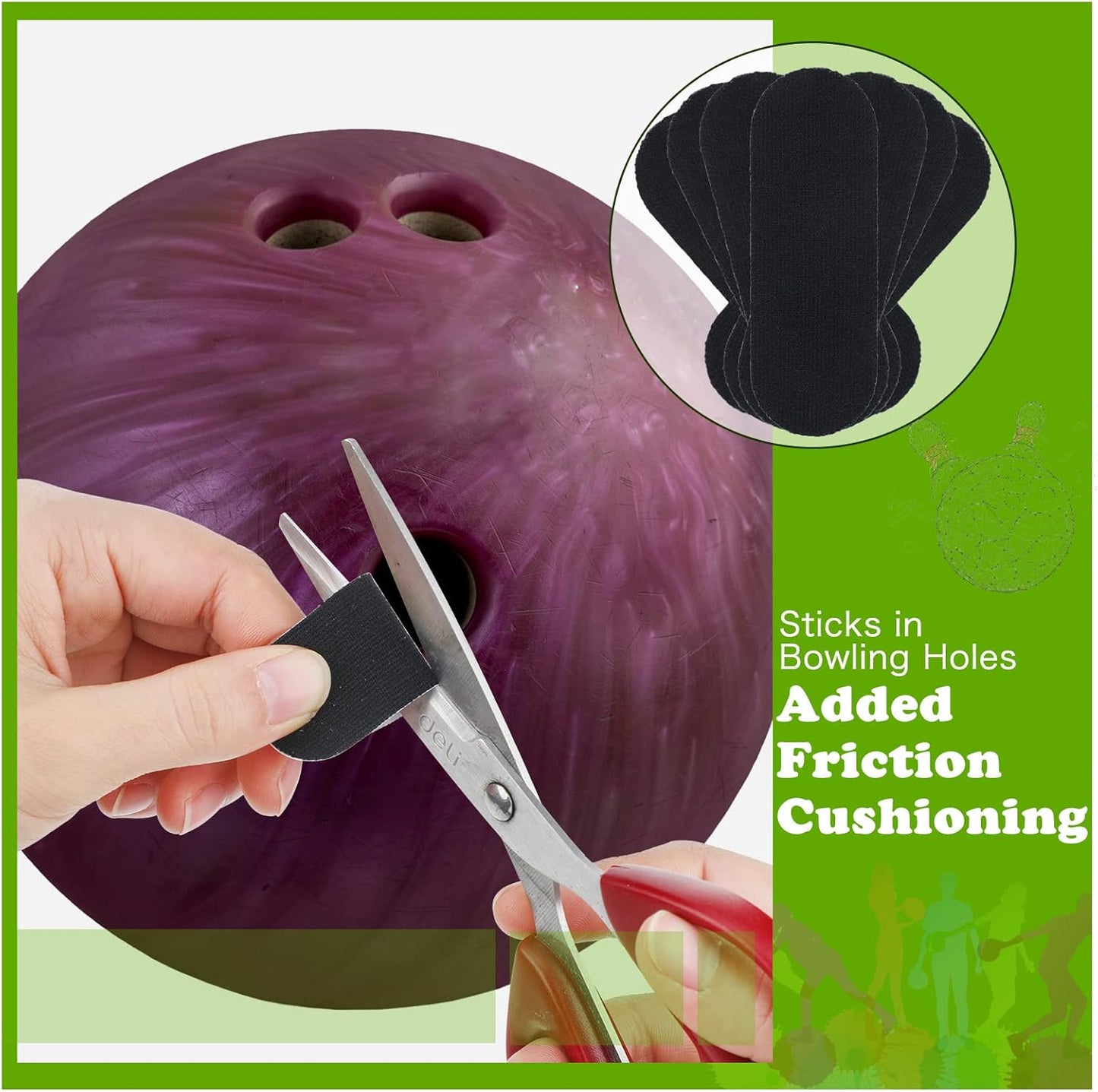 Civaner 120 Pieces Bowling Thumb Tape with Portable Box Bowling Finger Tape with Protector Protective Performance for Bowlers Exercise Sport(Black)