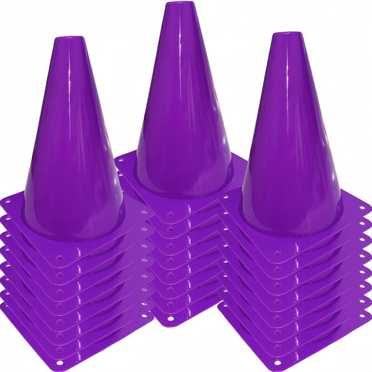 24 Pcs 7 Inch Plastic Traffic Cones, Basketball Football Drills, Skating, Sport Training Agility Markers, Indoor Outdoor Games, Multicolor