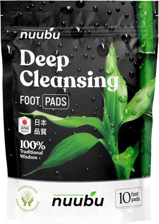Nuubu | Cleansing Foot Pads | Better Sleep & Foot Care | Premium Japanese Organic Foot Pads with Ginger Powder | Cleanse, Moisturize, Energize (10 Pc)