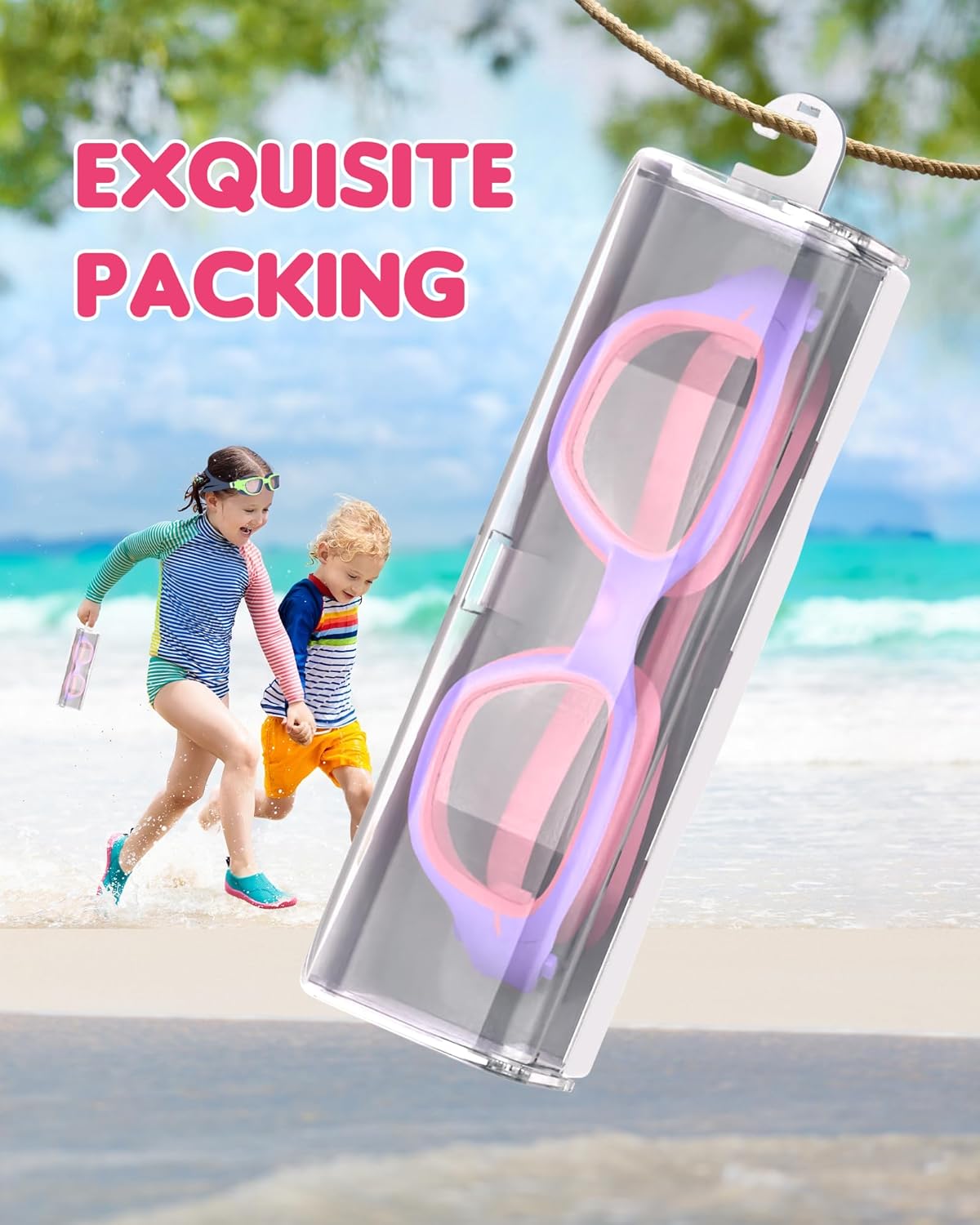 Kids Swim Goggles,Swimming Goggles for Kids 6-14, Anti-Fog UV Protection Pool Glasses for Boys Girls