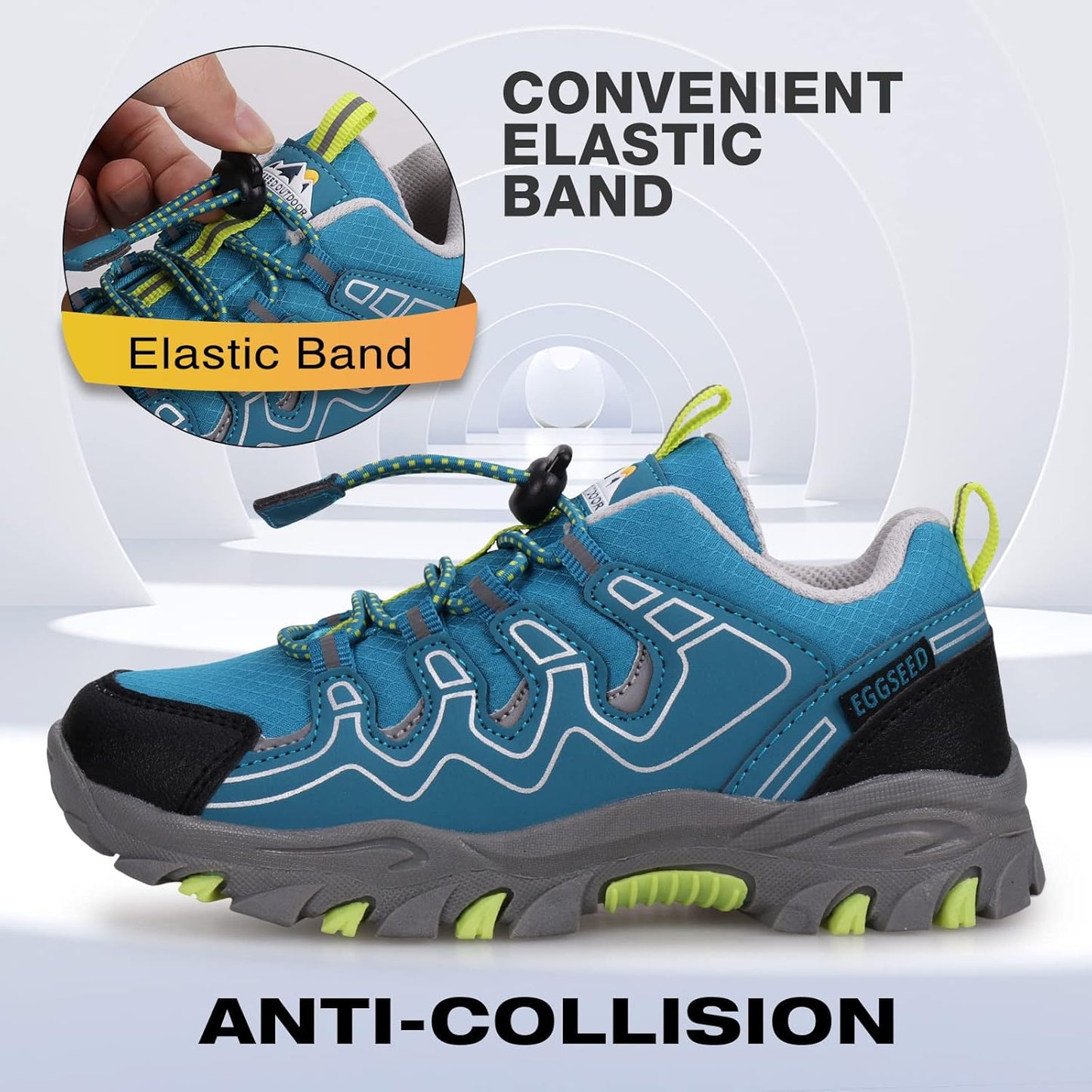 Boys Girls Hiking Trail Shoes Waterproof Slip Resistant Outdoor Trekking Walking Running Sneakers(Little/Big Kids)