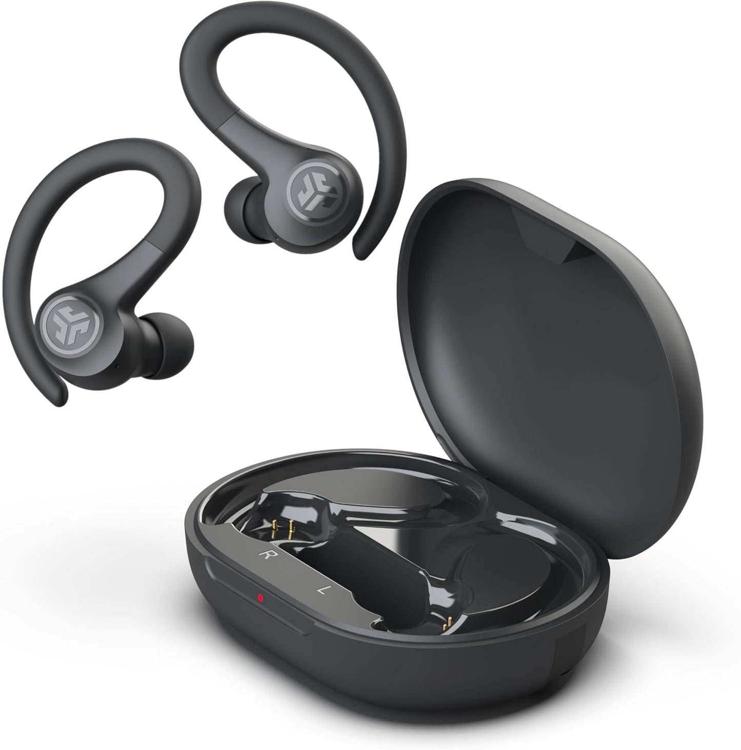 JLab Go Sport+ Wireless Workout Earbuds Featuring C3 Clear Calling, Secure Earhook Sport Design, 35+ Hour Bluetooth Playtime, and 3 EQ Sound Settings (Graphite)