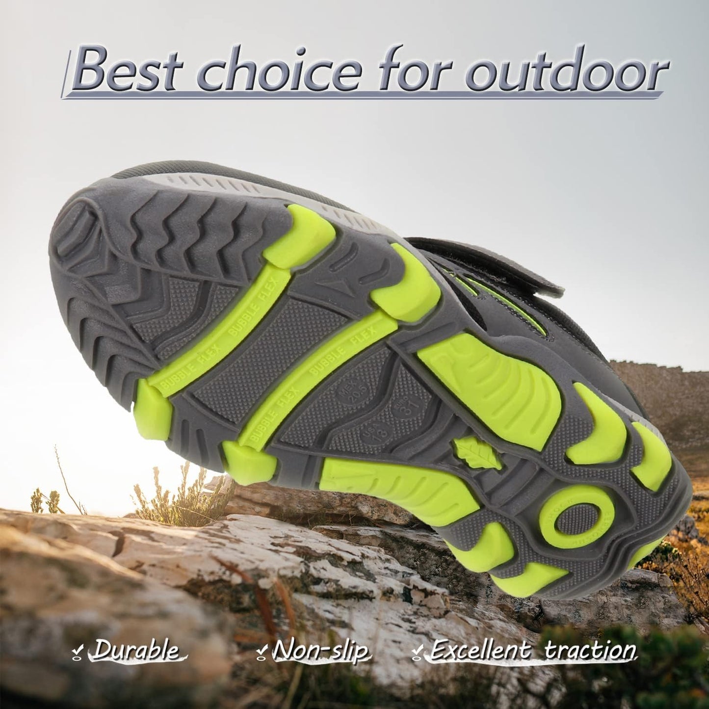 Boys Hiking Shoes Kids Sneakers Outdoor Waterproof Athletic Running Slip Resistant Comfortable (Little/Big Kids)