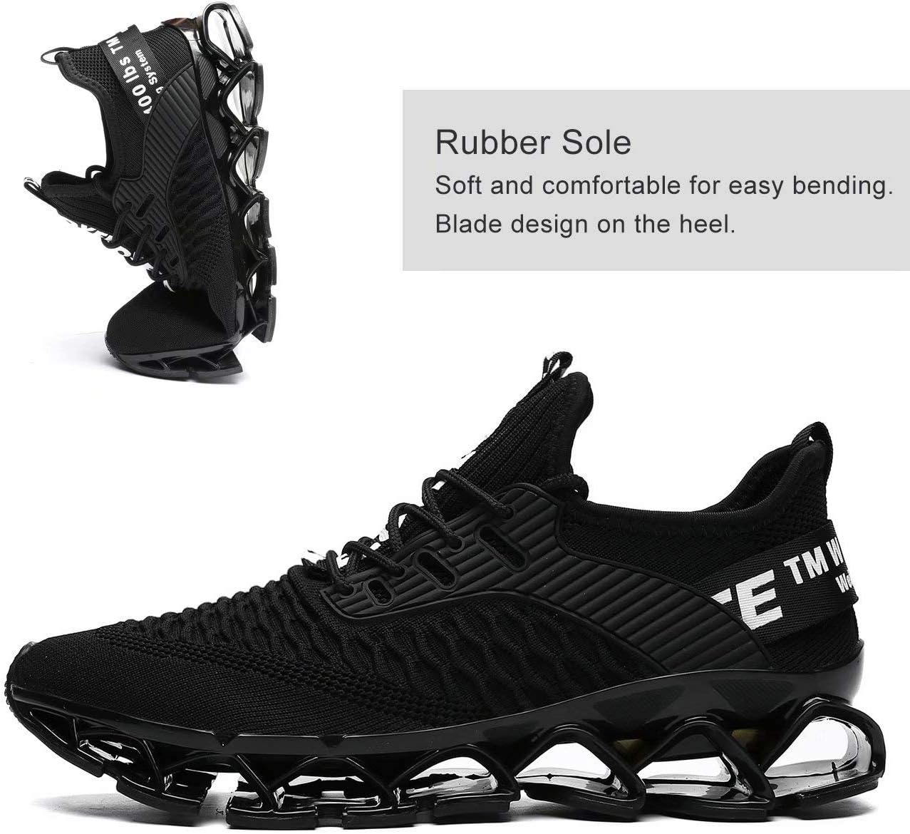 Vooncosir Men's Fashion Sneakers Breathable Mesh Running Shoes Blade Non Slip Soft Sole Casual Athletic Walking Shoes