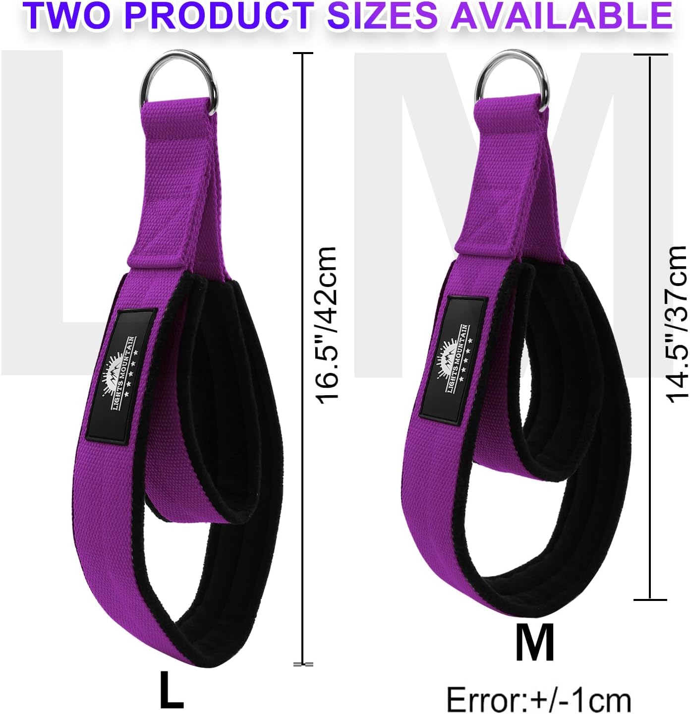 1 Pair Pilates Double Loop Straps for Reformer Fitness D-Ring Straps Handle, Yoga Exercise Accessories for Home Gym Workout