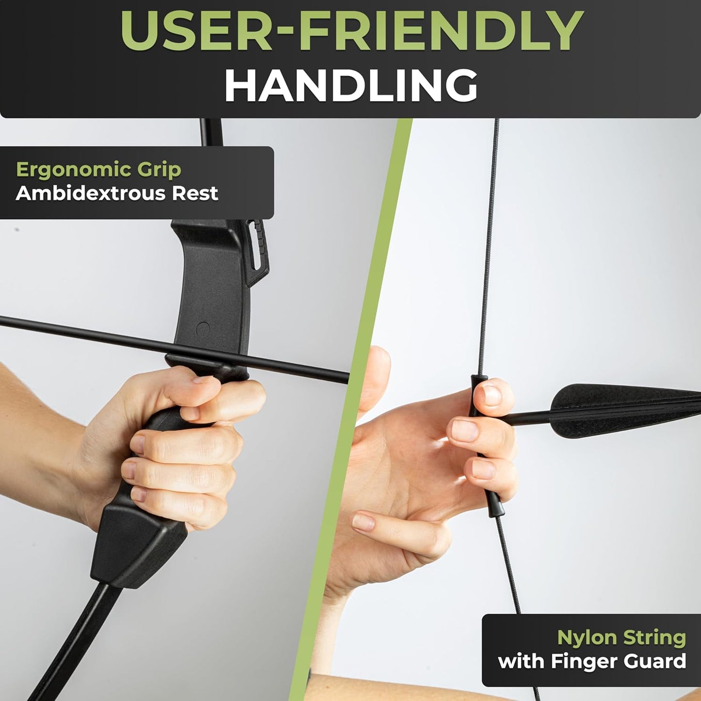 BOWRILLA® Bow and Arrow for Kids | Beginners Archery Set with 6 Arrows, Ideal for Kids & Teens 8 to 15 Years | 3-Piece Take-Down Recurve Youth Bow and Arrow Set, Perfect for Left & Right Handers