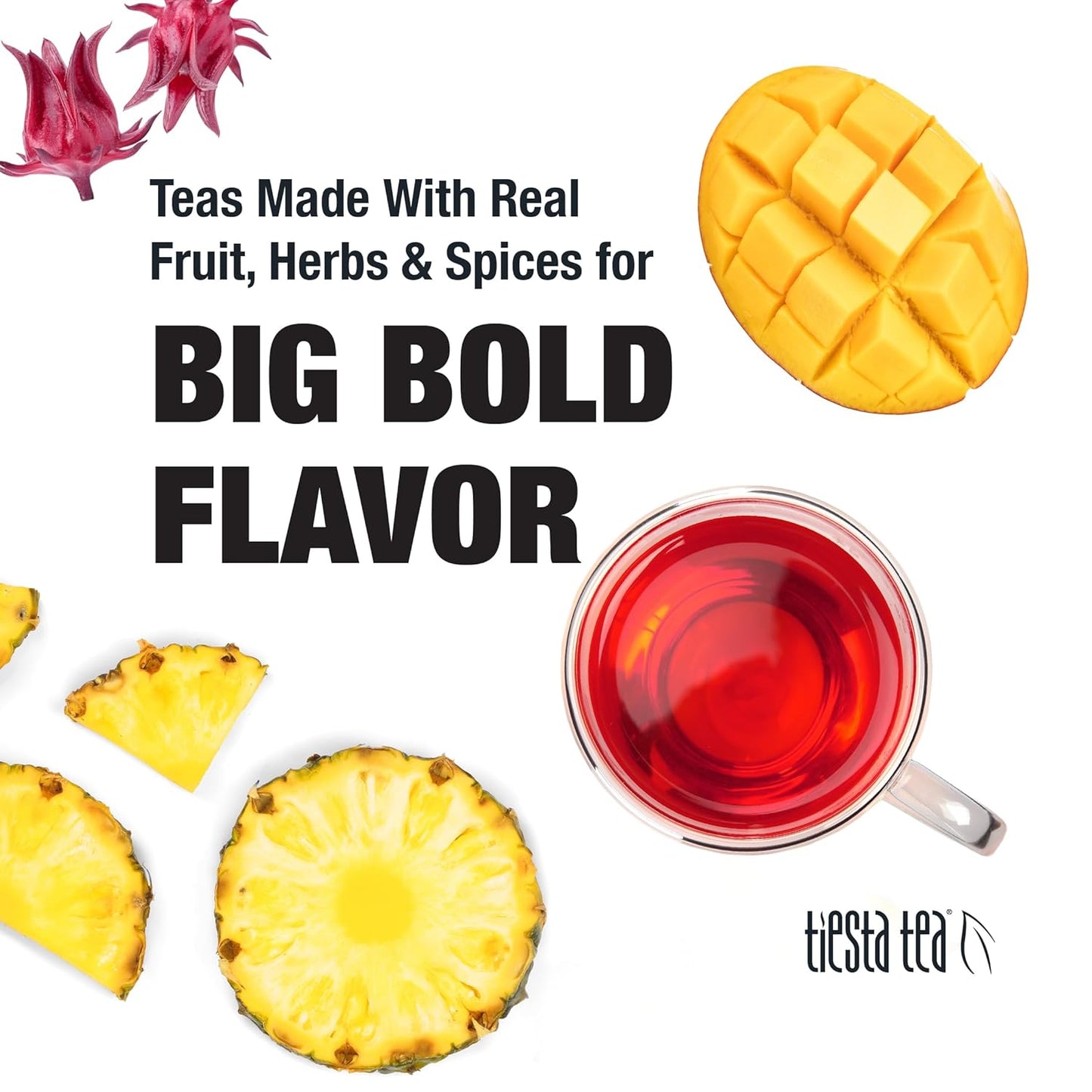 Tiesta Tea Pineapple Sangria Loose Leaf Tea – Pineapple Hibiscus White Tea Blend | Premium Low-Caffeine Fruit Infusion | Hot or Iced | 2oz Resealable Pouch | Makes Up to 25 Cups