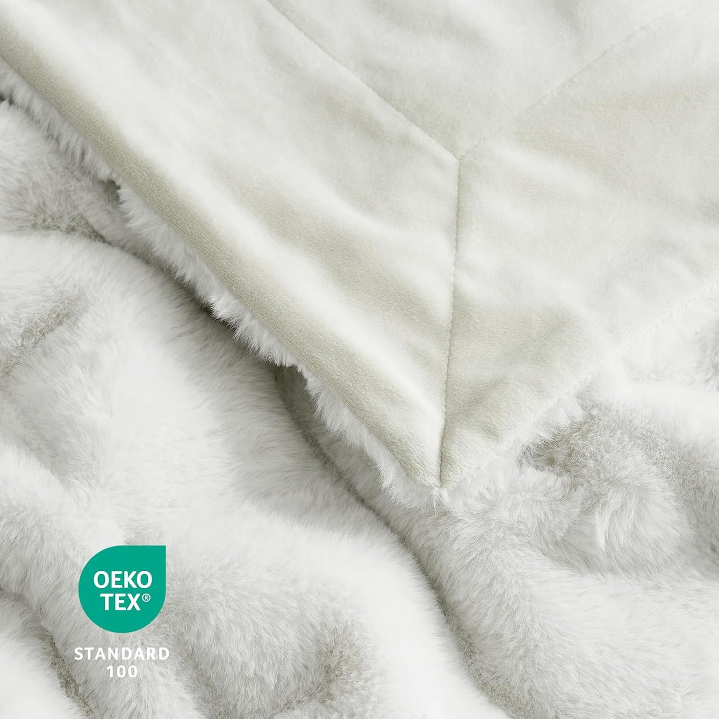 Cozy Bliss Faux Fur Throw Blanket for Couch, Cozy Soft Plush Thick Winter Blanket for Sofa Bedroom Living Room, 50 * 60 Inches Beige